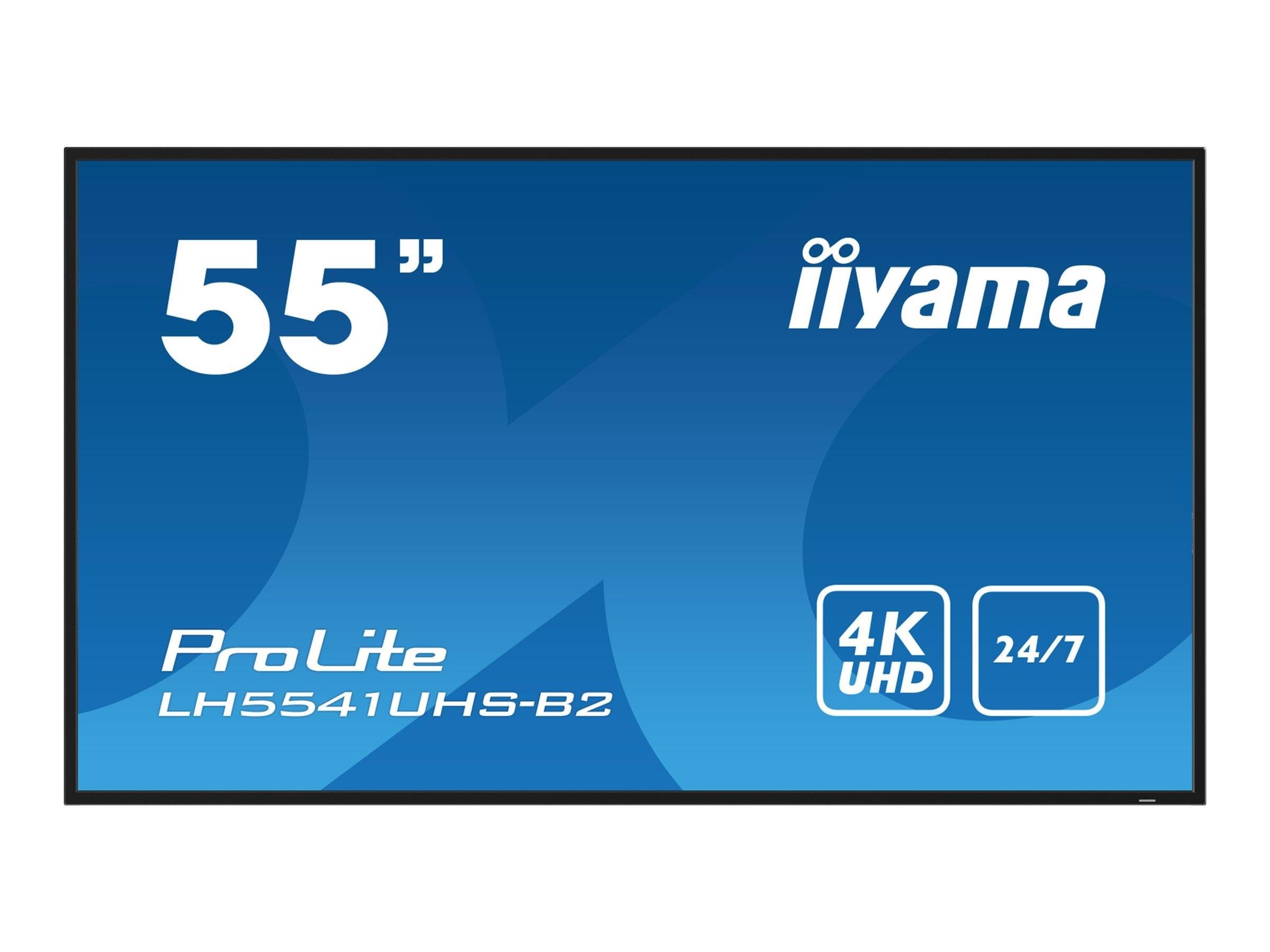 iiyama ProLite LH5541UHS-B2 55" Class (54.6" viewable) LED-backlit LCD display - 4K - for digital signage Infoskaerme Digital Skiltning Sort