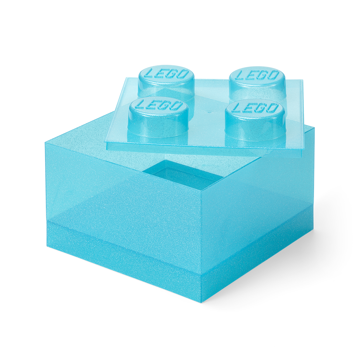 LEGO Storage Brick 4 Top Lid Glitter Light Blue 40090802