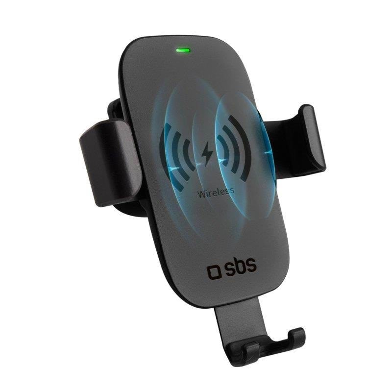 SBS mobilholder til biler med trådløs opladning - Sort Mobil Oplader TESUPGRAVWIRLITE10W