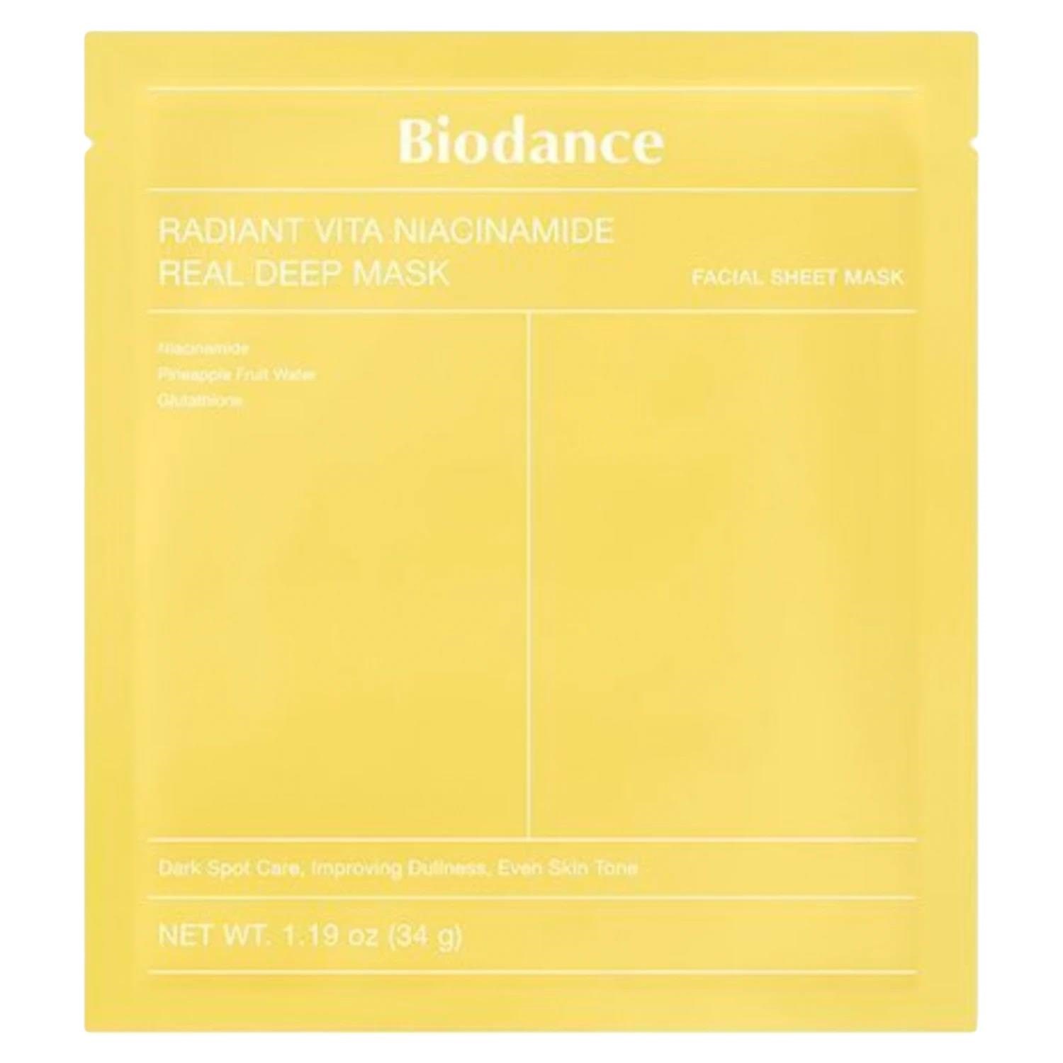 BIODANCE Radiant Vita Niacinamide Real Deep Mask 4 pcs Ansigtspleje 8809937361466