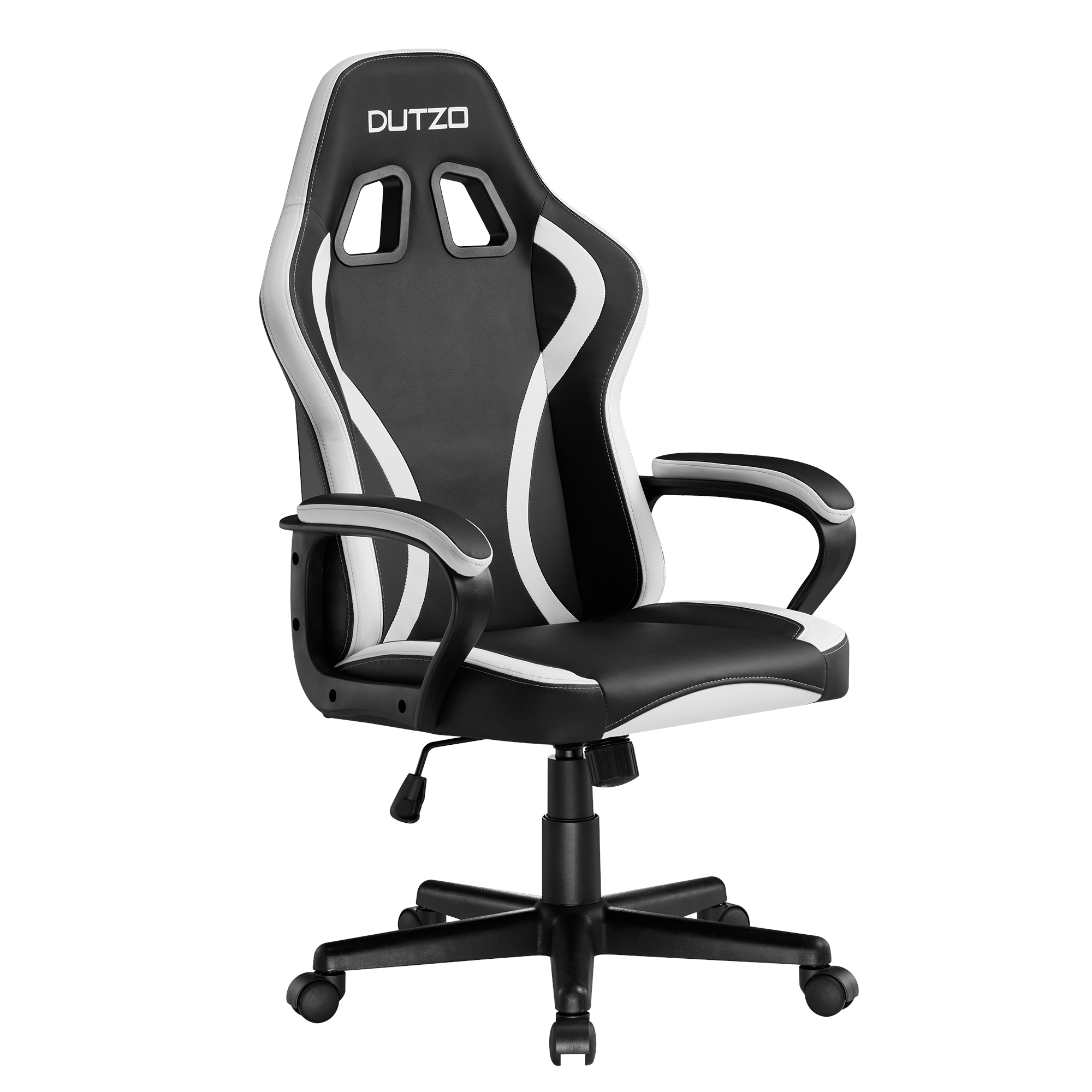 DUTZO DASH Junior Gamer Stol - Sort / Hvid - PU Læder - Op til 110 kg Gamerstol DGC-DASH-BW