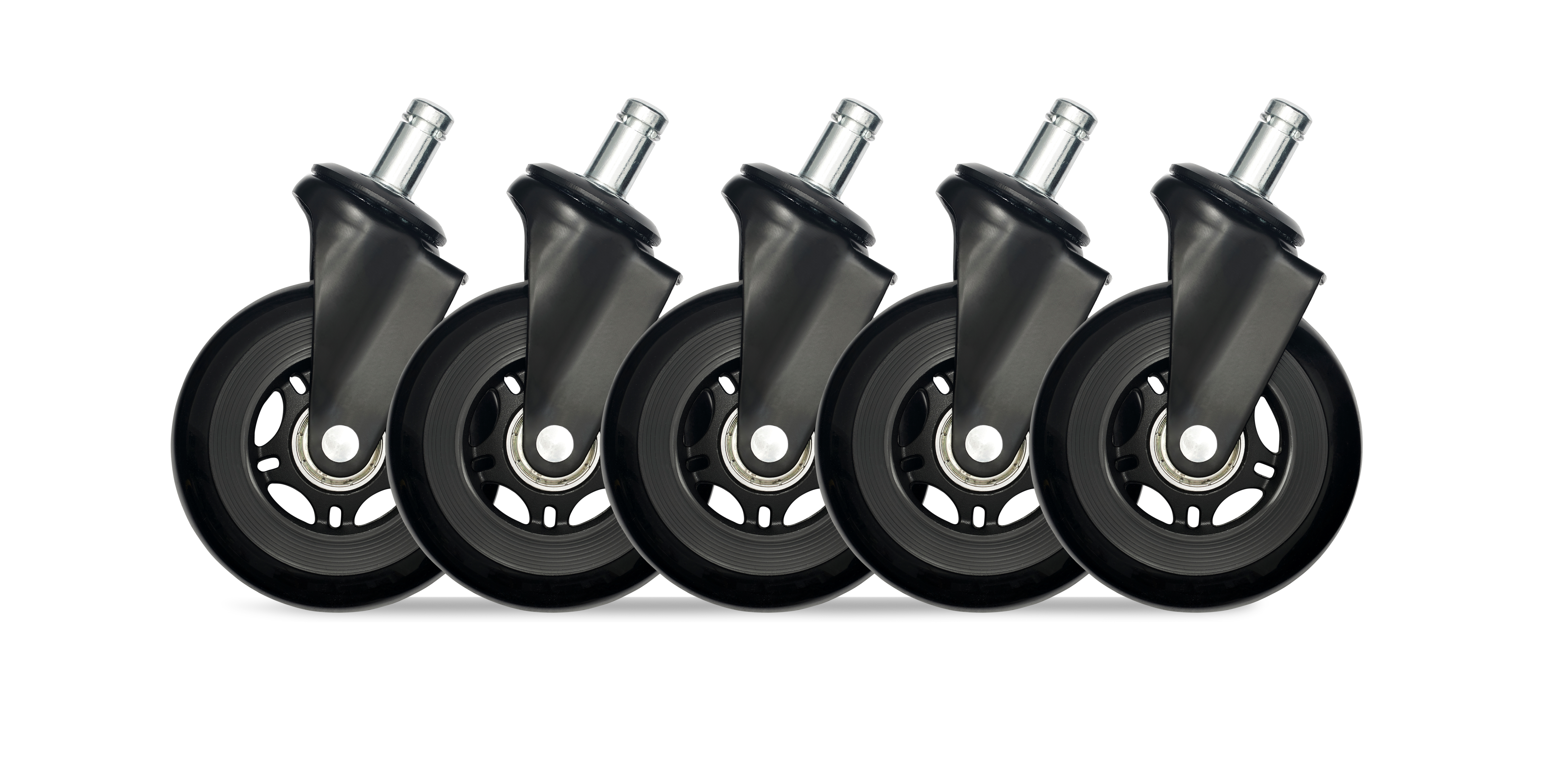 DUTZO Premium 3" universal gummihjul til alle stol typer - Sort - Gummi Gamerstol DGCA-75MMRBWU-BK