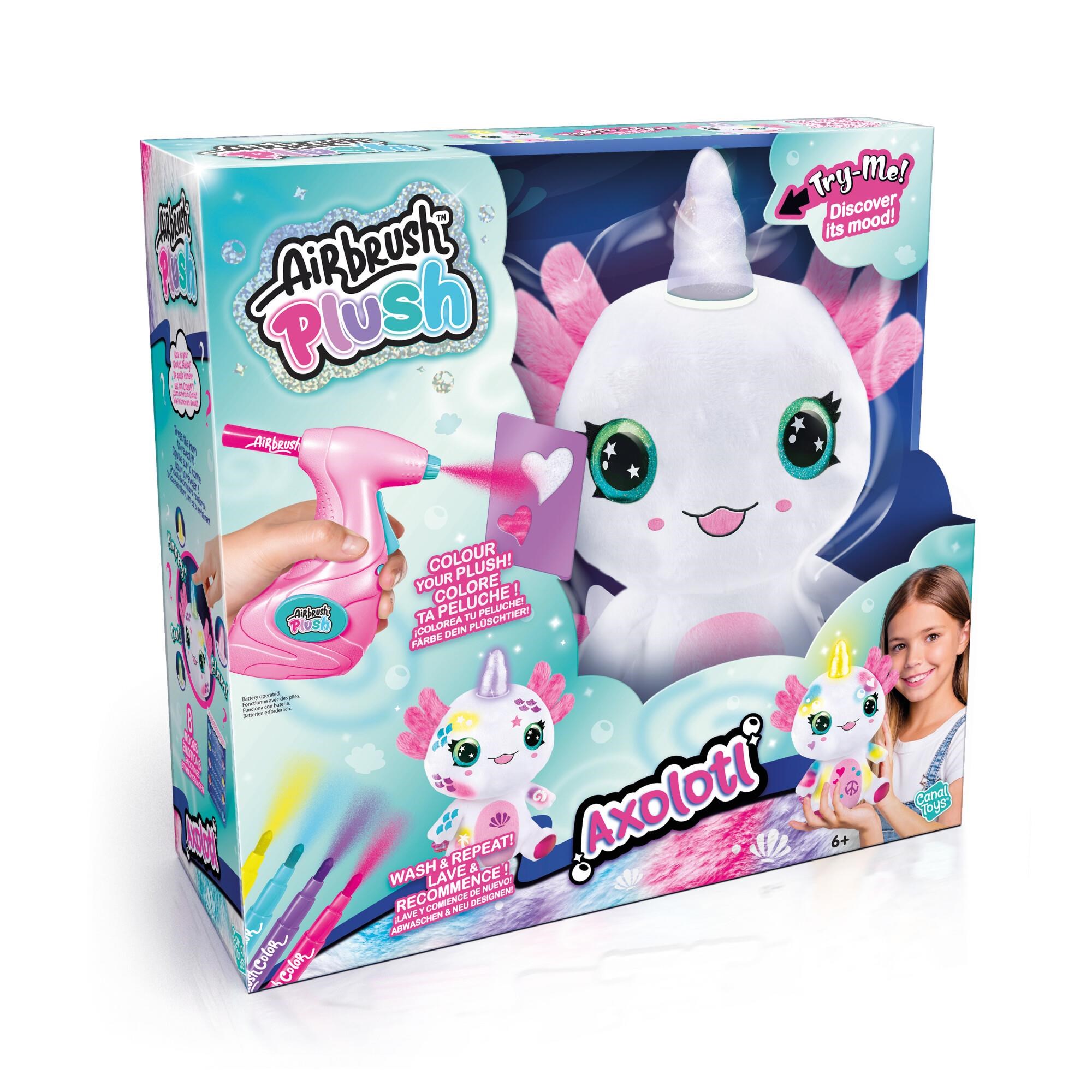 Airbrush Plush Axolotl-enhjørning Kreativt Legetøj 11048