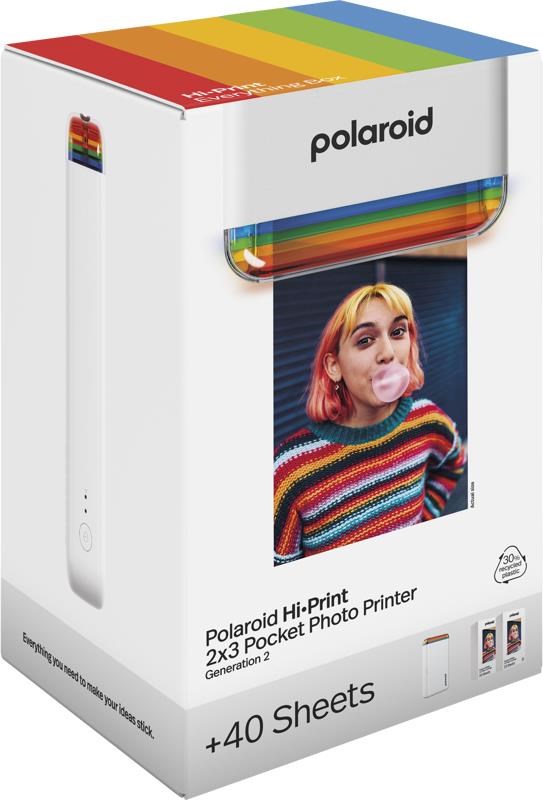 Polaroid Hi-Print 2x3 Gen 2 Pocket Photo Printer Everything Box - White
