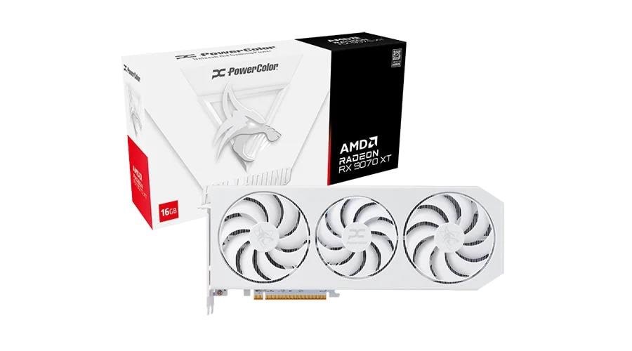 PowerColor Radeon RX 9070 XT Hellhound Spectral White - 16GB GDDR6 RAM - Grafikkort