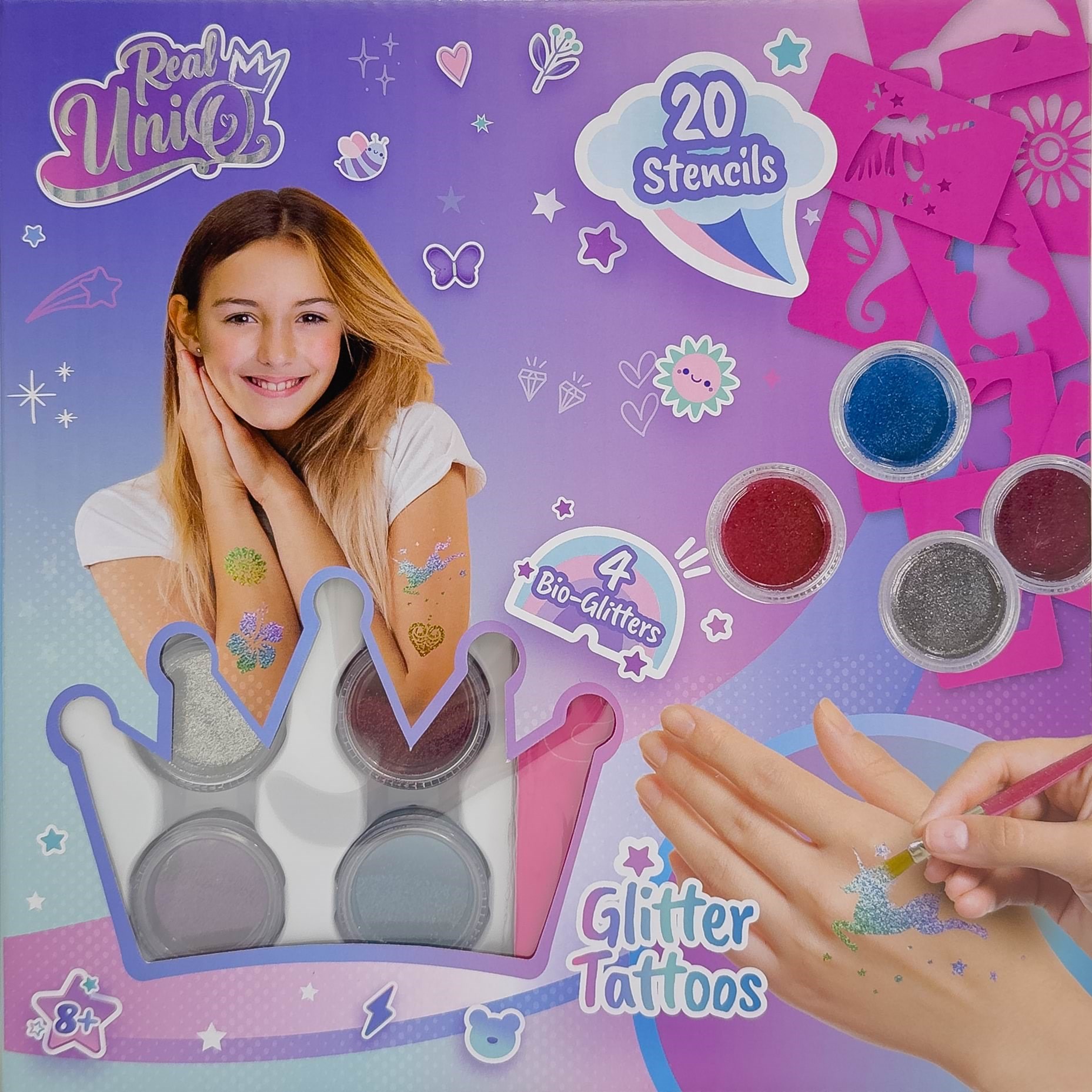 Real UniQ Glitter tatoveringer Kreativt Legetøj 30604