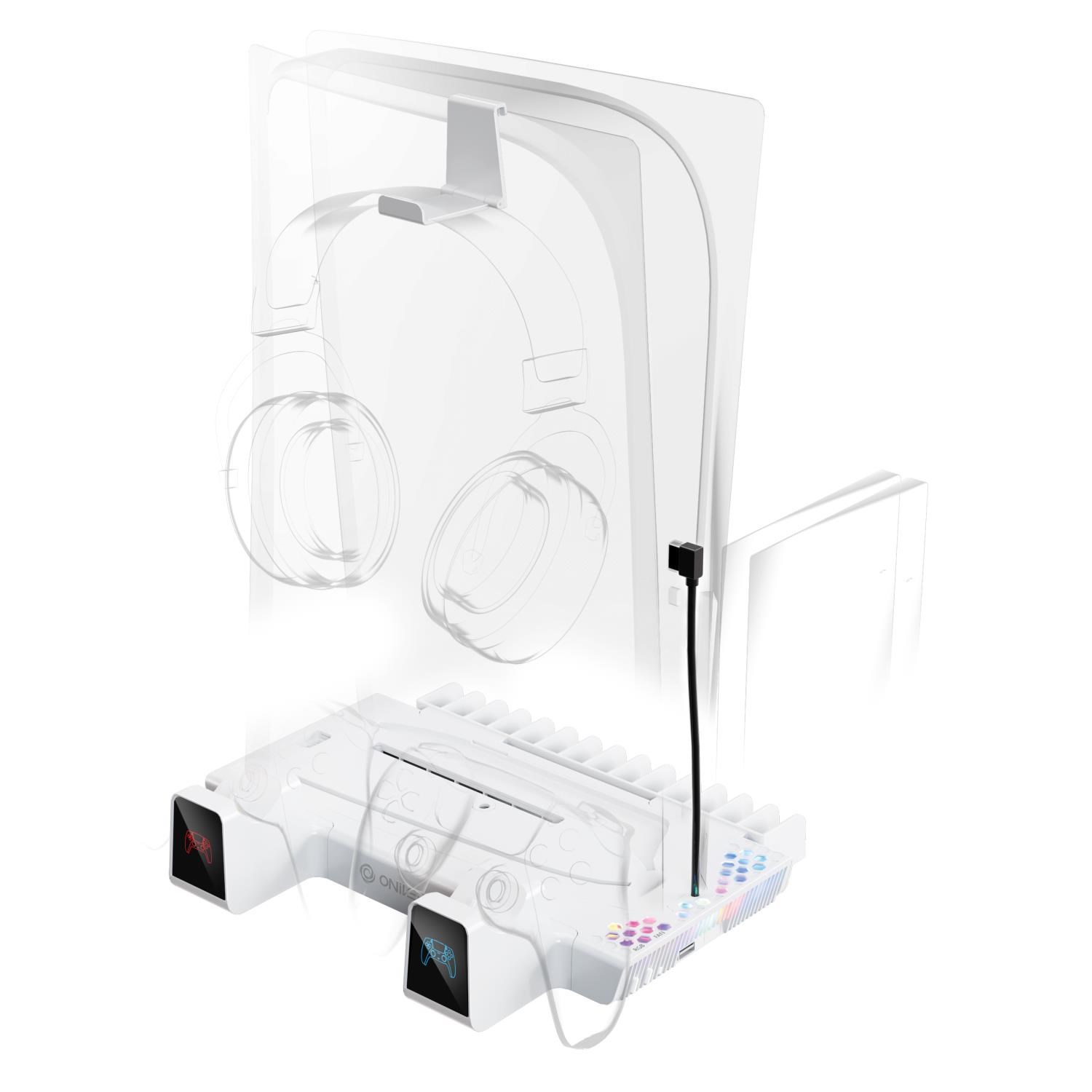 Oniverse Nexus 5 Cooling and charging stand - White (PS5/ PS5 Slim) Batteri ONICSMLT-PS5-WHT