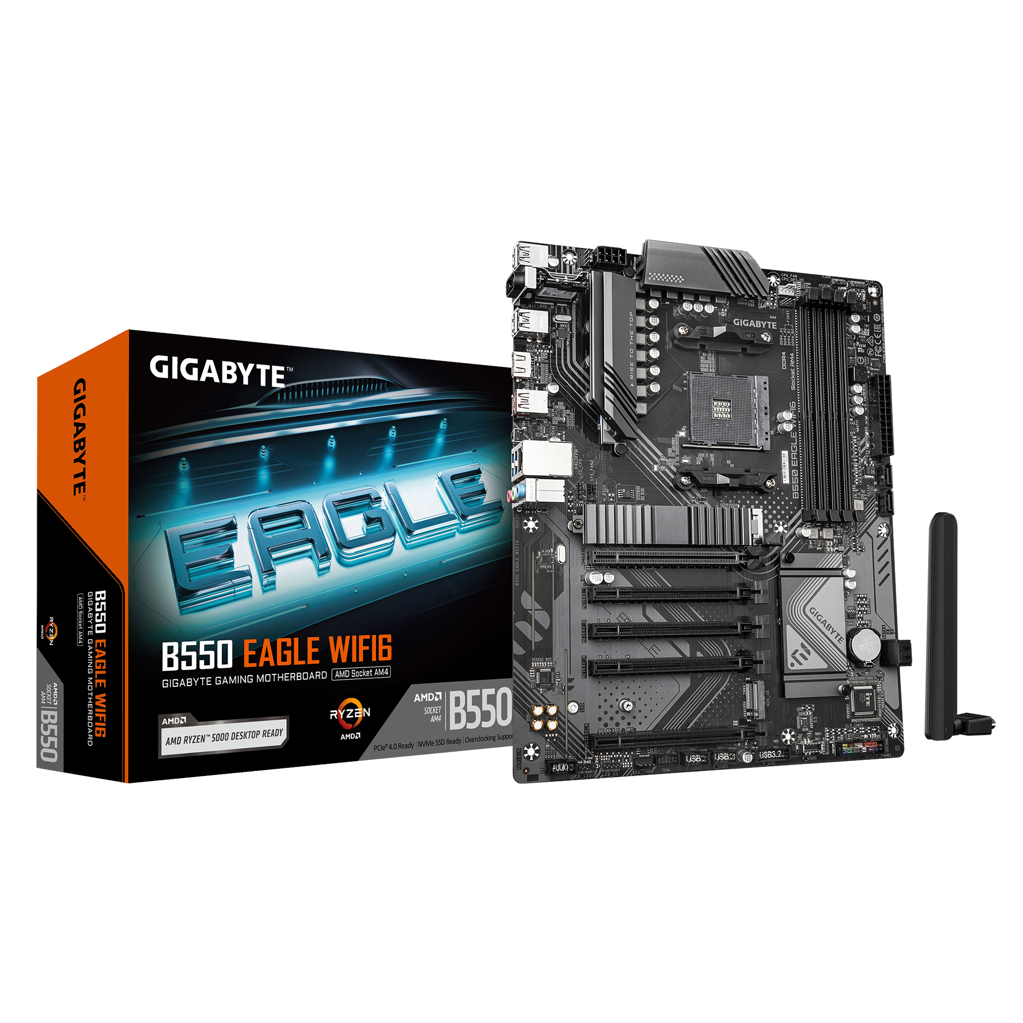 GIGABYTE B550 EAGLE WIFI6 Bundkort - AMD B550 - AMD AM4 - DDR4 RAM - ATX Bundkort