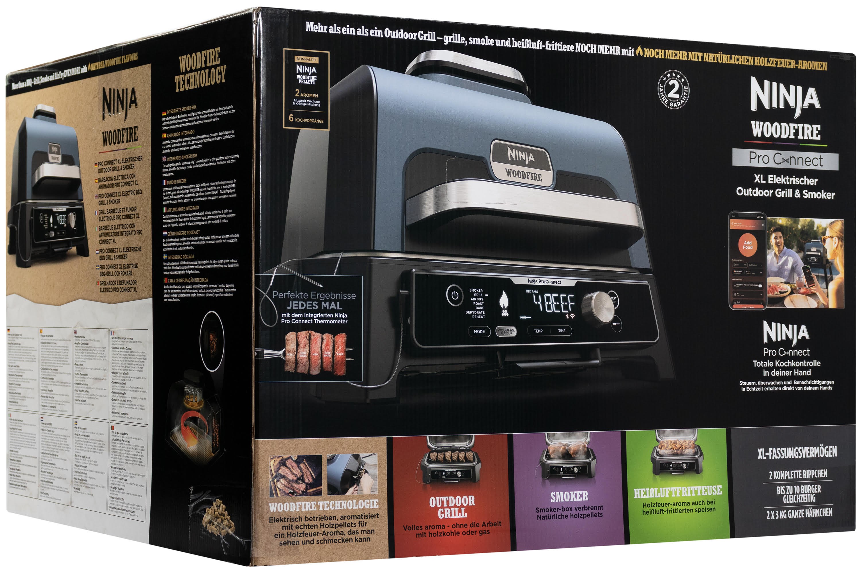 Ninja Woodfire Pro Connect XL Electric BBQ Grill & Smoker Grill Og Tilbehør OG901EU