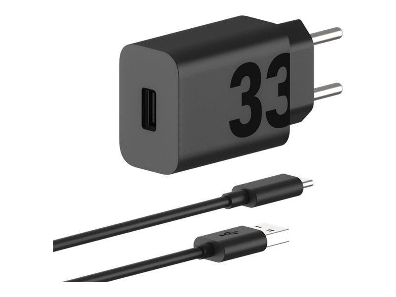 Motorola TurboPower 33W Power Adapter - Black (Incl. USB-A -> USB-C cable) Mobil Oplader PG38C06448