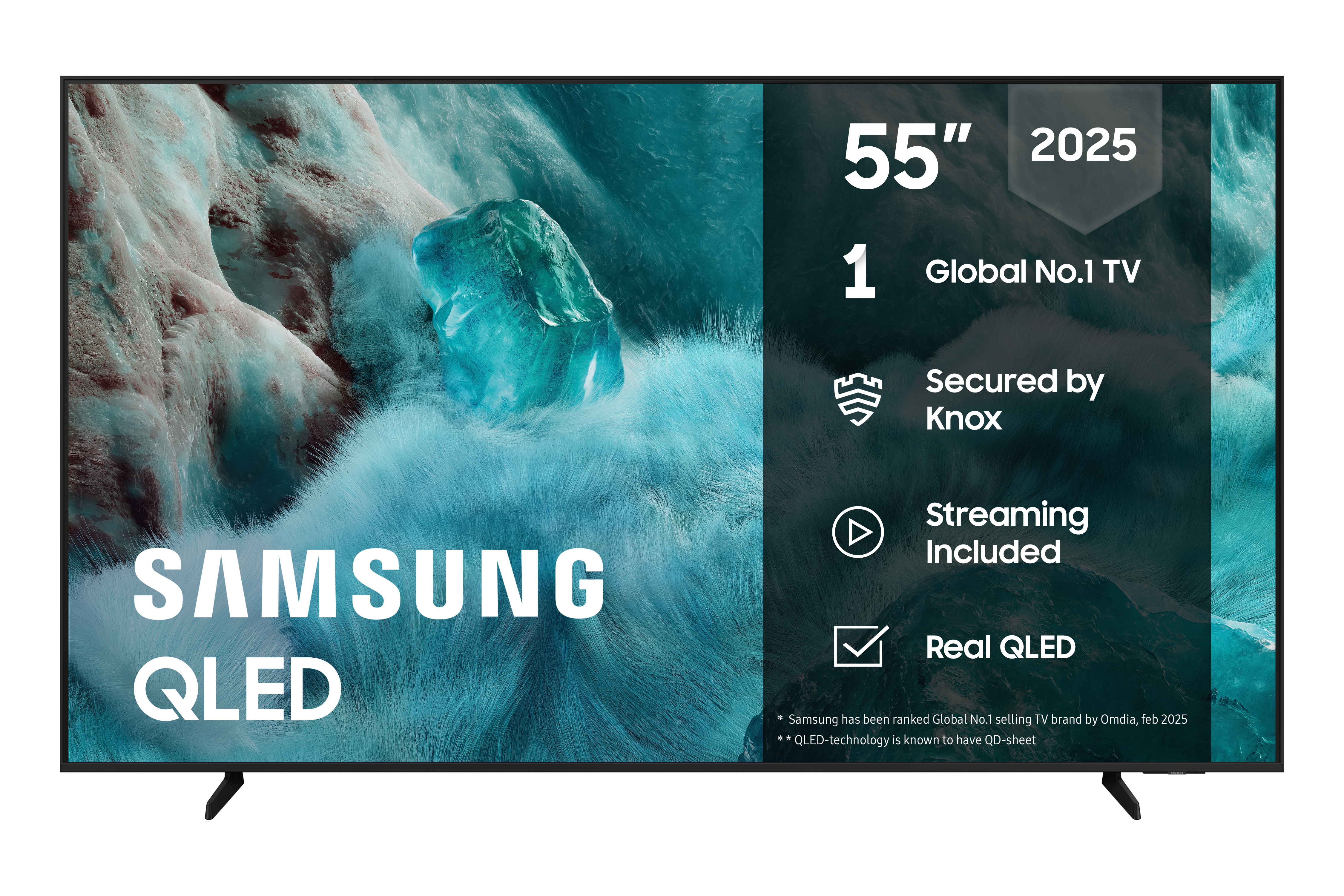 Samsung 55" Fladskærms TV QLED 4K TQ55Q7FAAUXXC Fjernsyn Sort