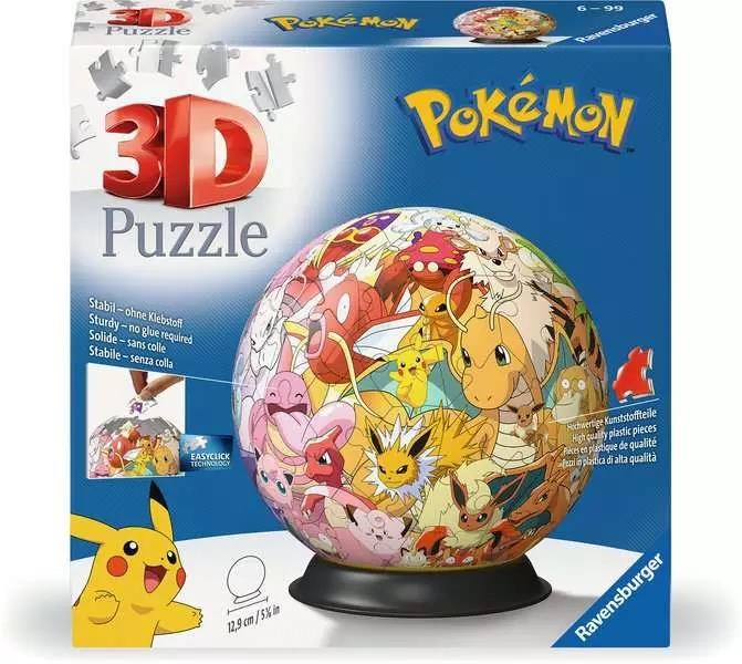 Ravensburger Puzzle Ball: Pokémon - Kanto Region 3D Puslespil Puslespil 10311595