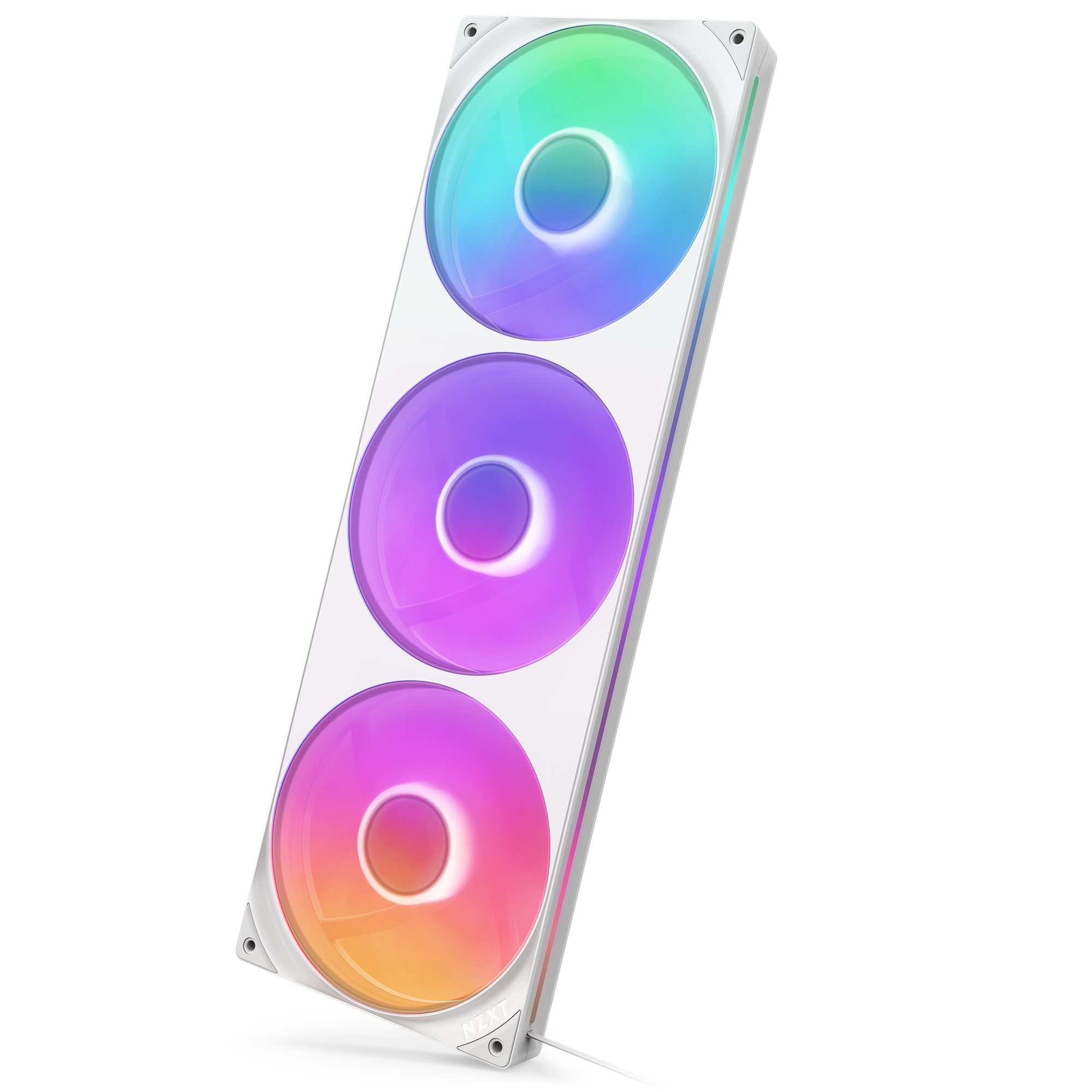 NZXT F420RGB Core (single frame 420mm fan) - Hvid - Kabinet køler - Hvid med RGB LED lys - 34 dBA