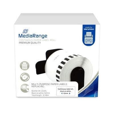 MediaRange - labels - 1 roll(s) - Roll (6.2 cm x 30.48 m) (alternative for: Brother DK-22205)
