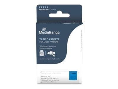 MediaRange - label tape - laminated - 1 cassette(s) - Roll (1.2 cm x 8 m) (alternative for: Brother TZ-531 Brother TZe-531) Fotopapir MRBTZ531
