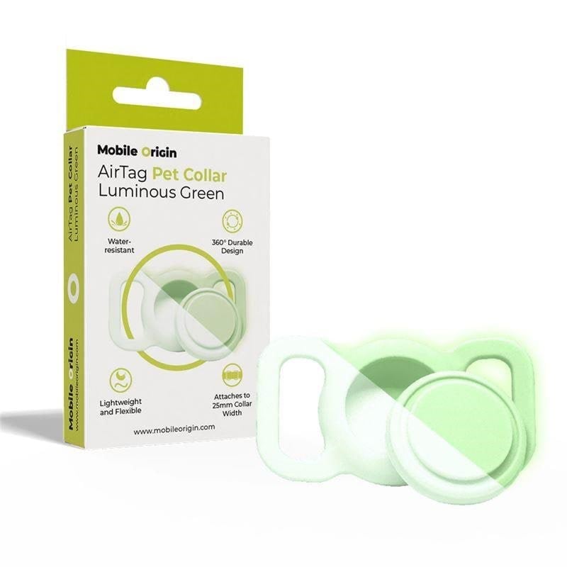 Mobile Origin AirTag Pet Collar - luminous green Mobil Tilbehør MO-APC-FGRN