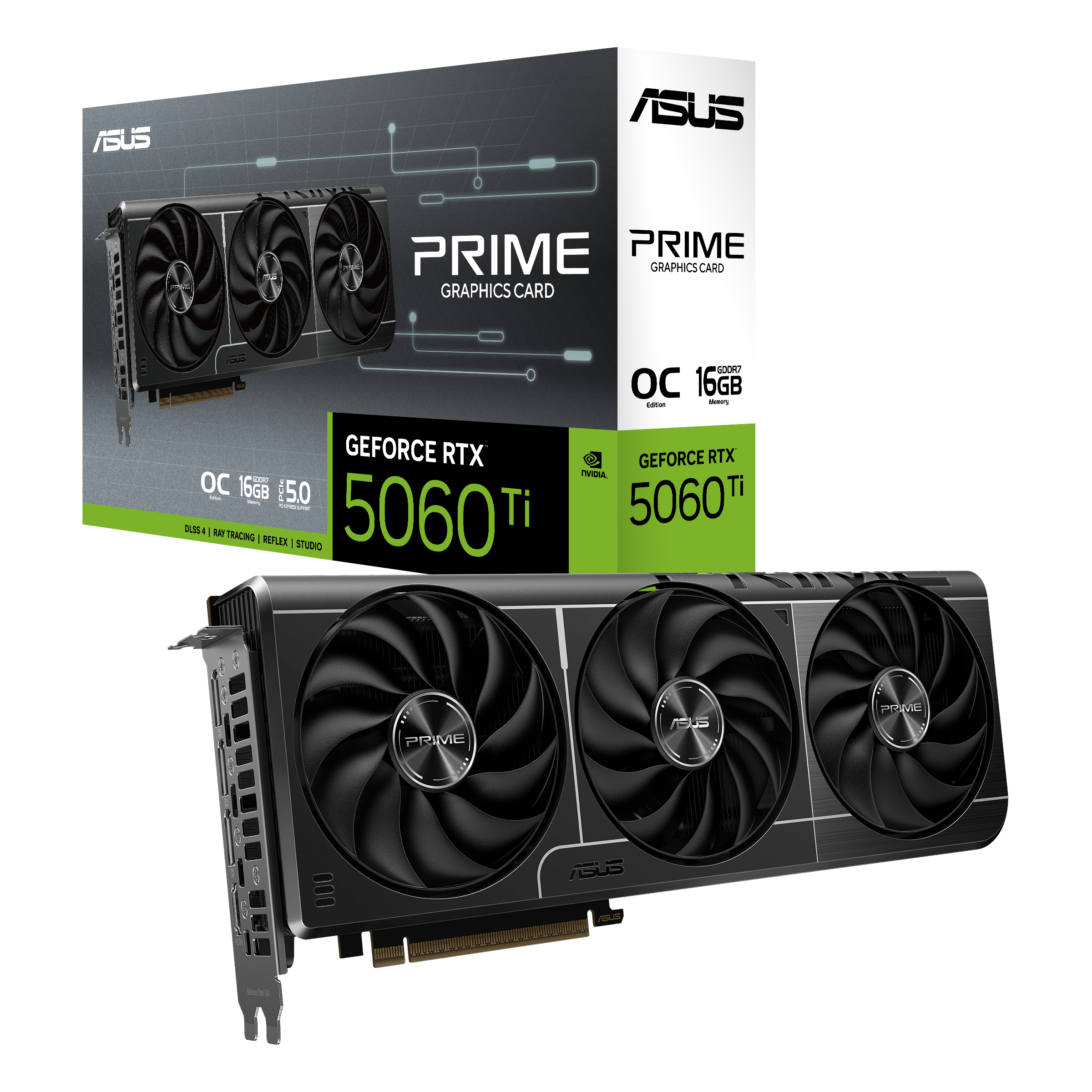 ASUS GeForce RTX 5060 Ti Prime OC - 16GB GDDR7 RAM - Grafikkort Grafikkort Sort 90YV0MH2-M0NA00