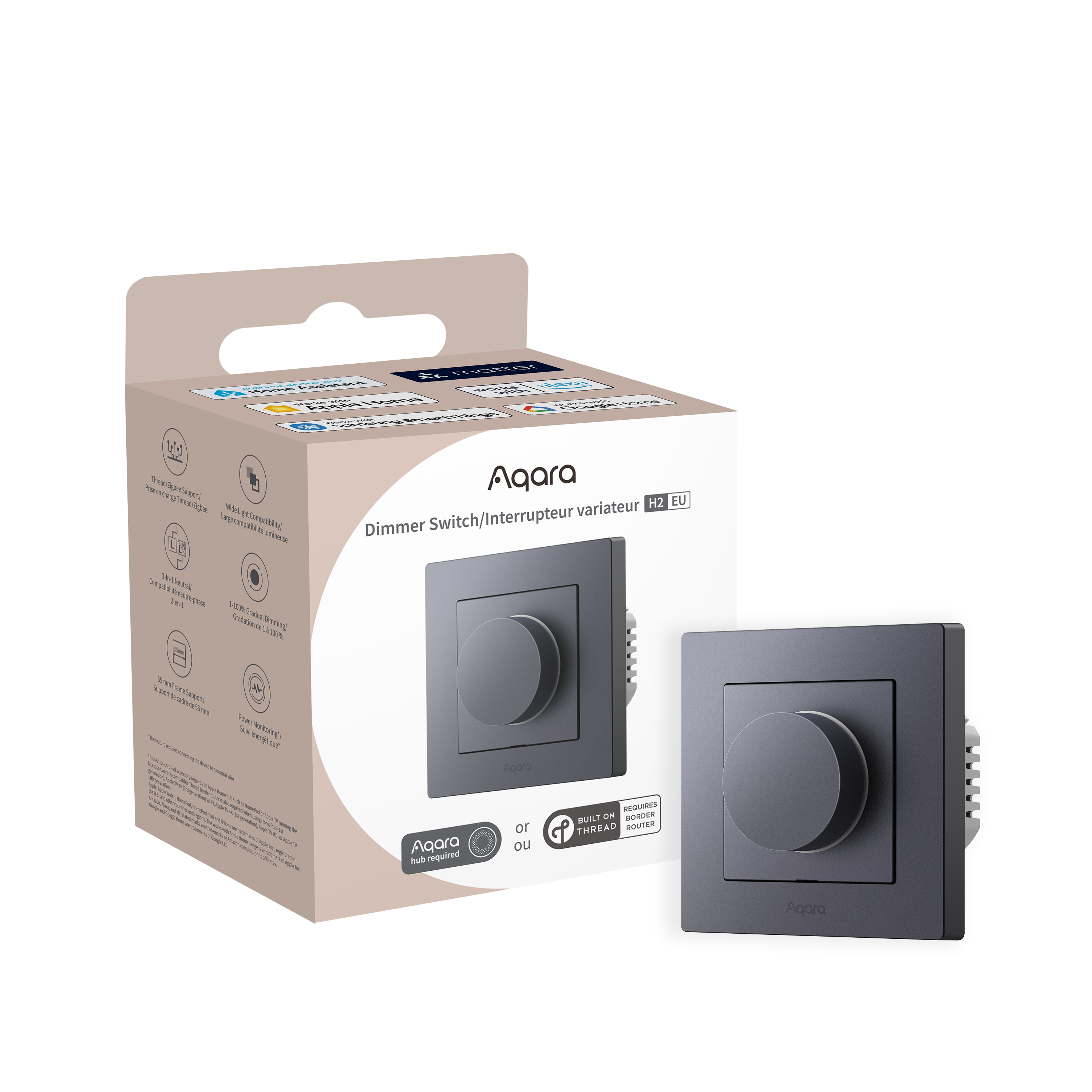 Aqara Dimmer Switch H2 EU - Grey Smart Home KD-R01D-G