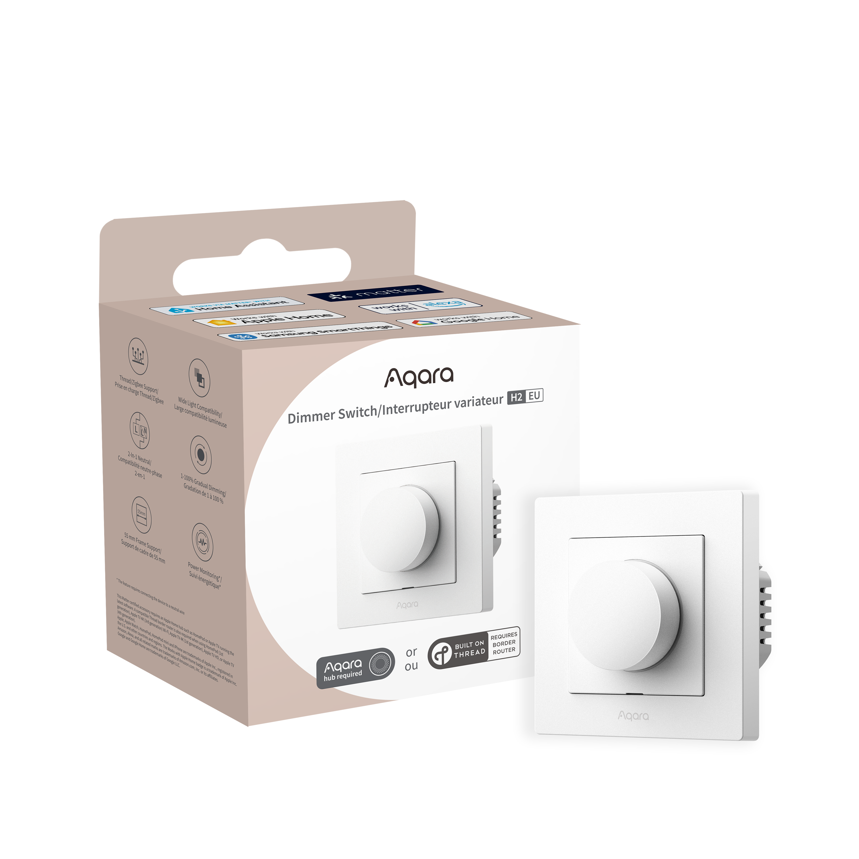 Aqara Dimmer Switch H2 EU - Hvid Smart Home KD-R01D-W