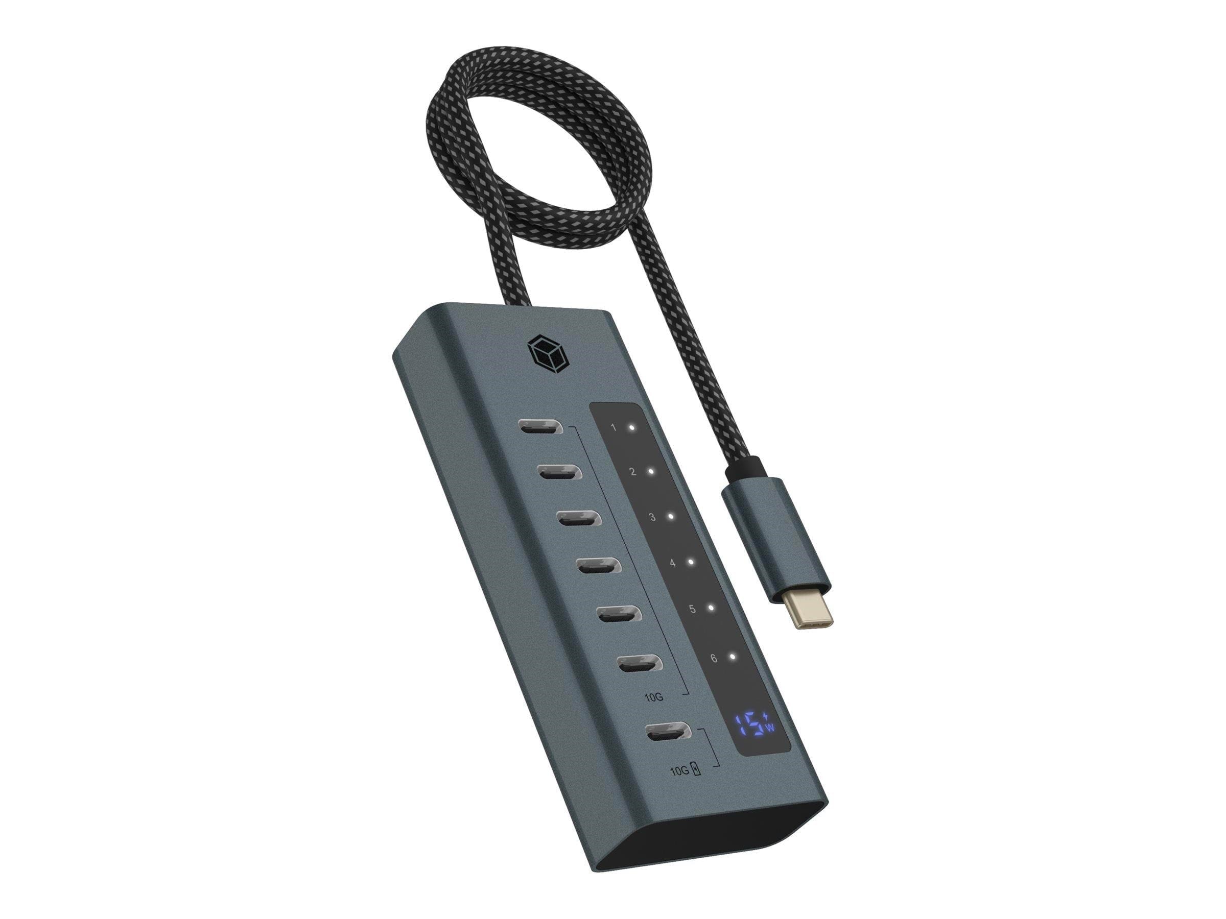 ICY BOX IB-HUB1457-C31 USB hub - 7 ports - Grå Usb Hub