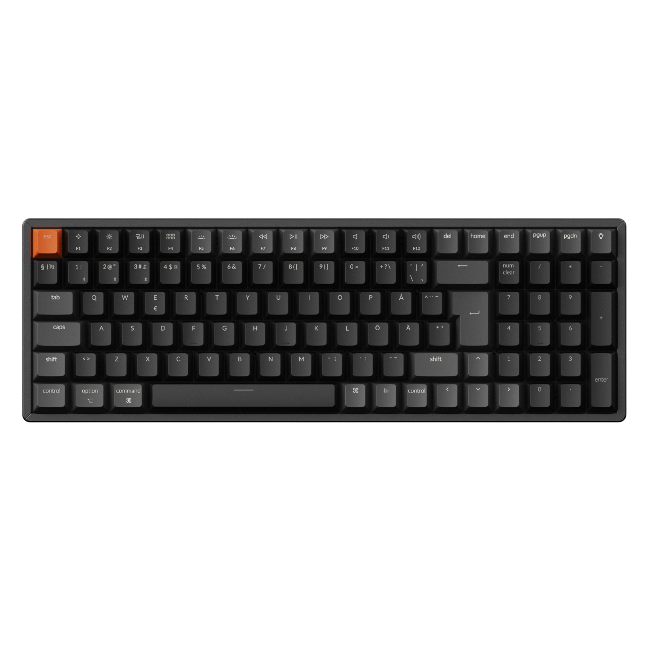 Keychron K4 v3 RGB QMK Wireless Hot Swap QMK - Super Red - Gaming Tastatur - Nordisk - Sort