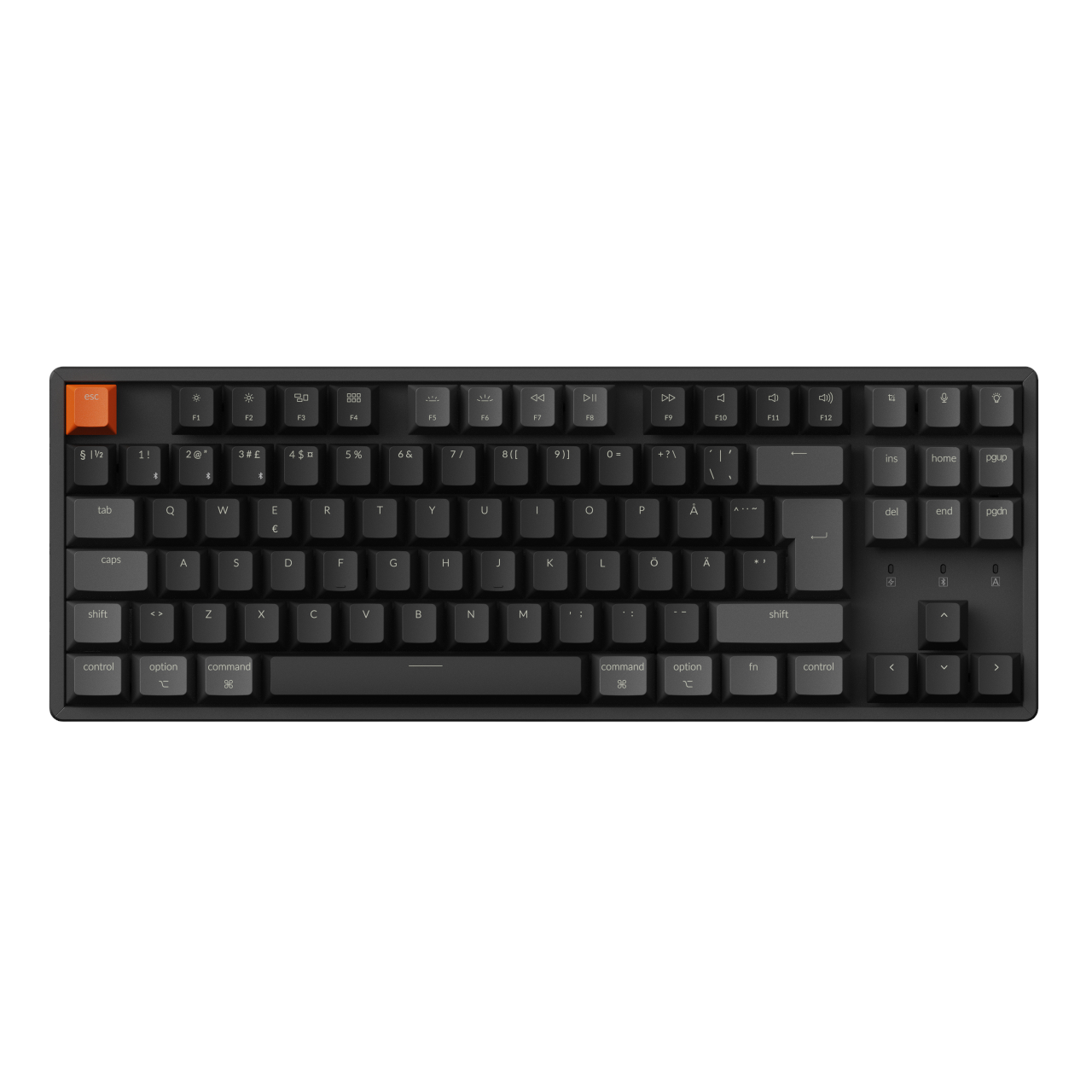 Keychron K8 v2 RGB QMK Wireless Hot Swap QMK - Super Brown - Gaming Tastatur - Uden Numpad - Nordisk - Sort Tastatur K8X-J3Z-BO