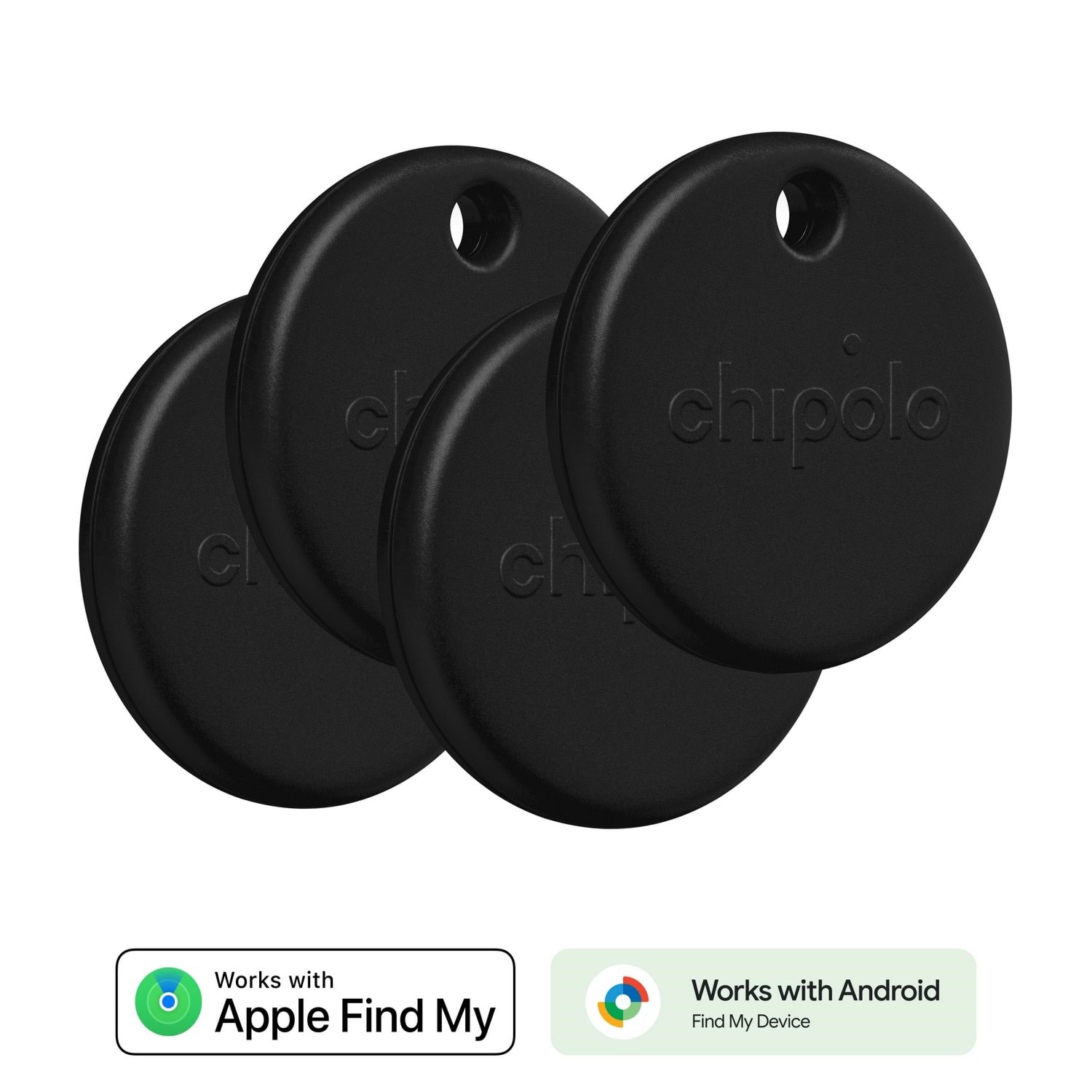 Chipolo POP - Black (4-Pack) Mobil Tilbehør RWS.0000007.000