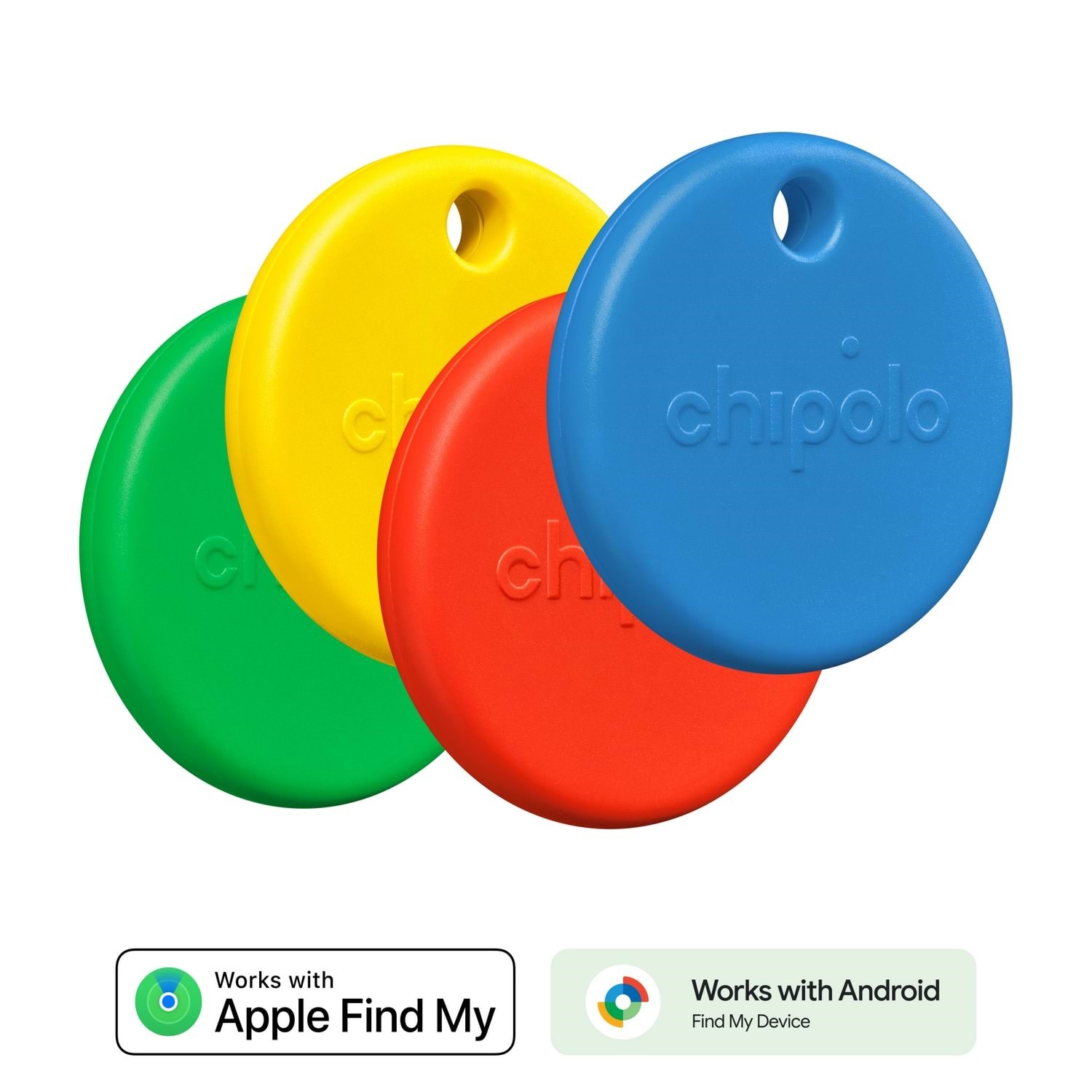 Chipolo POP - Red/Blue/Yellow/Green (4-Pack) Mobil Tilbehør RWS.0000009.000