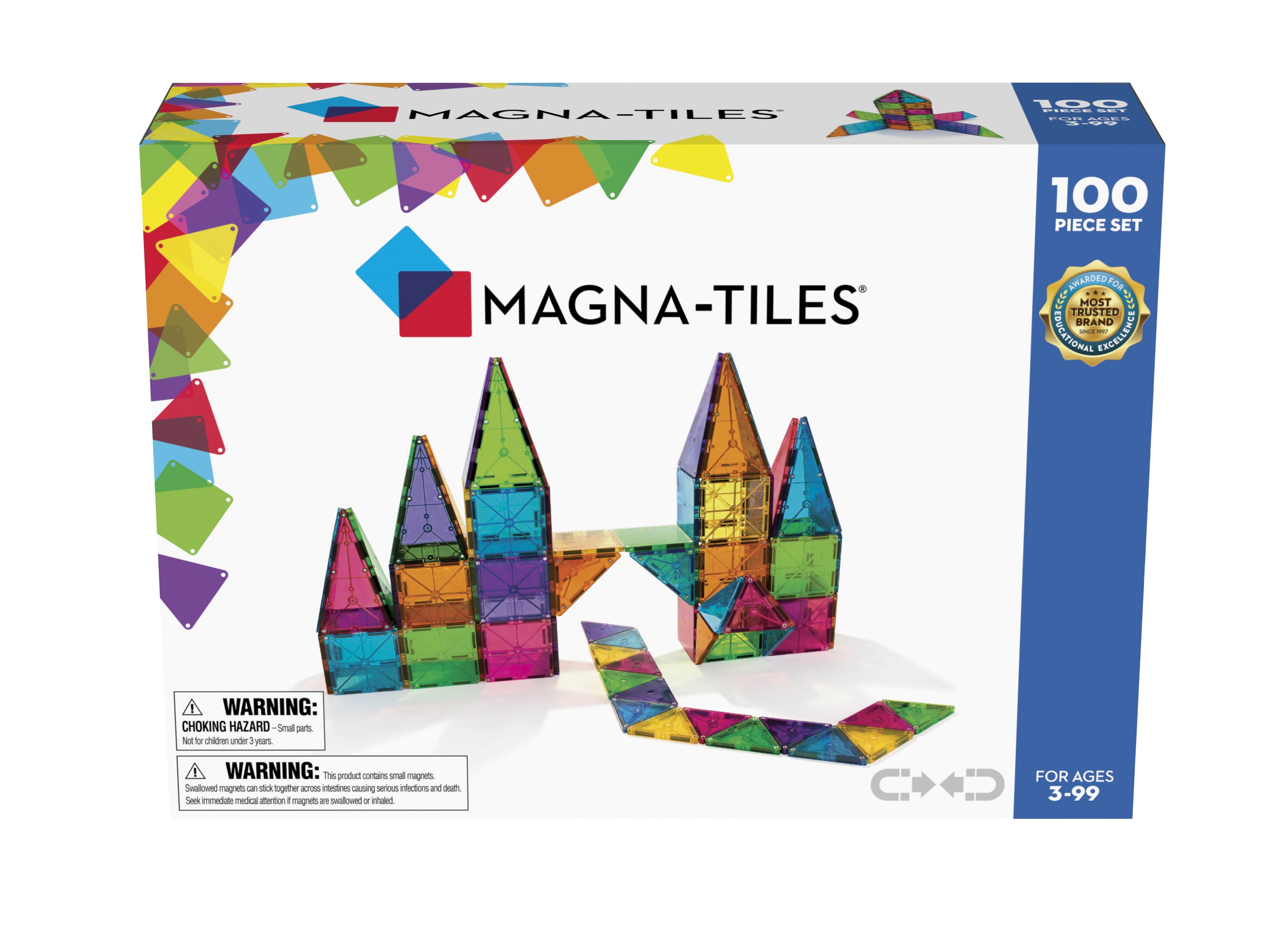Magna-Tiles I klare transparente farver 100 stk Konstruktionslegetøj 90209