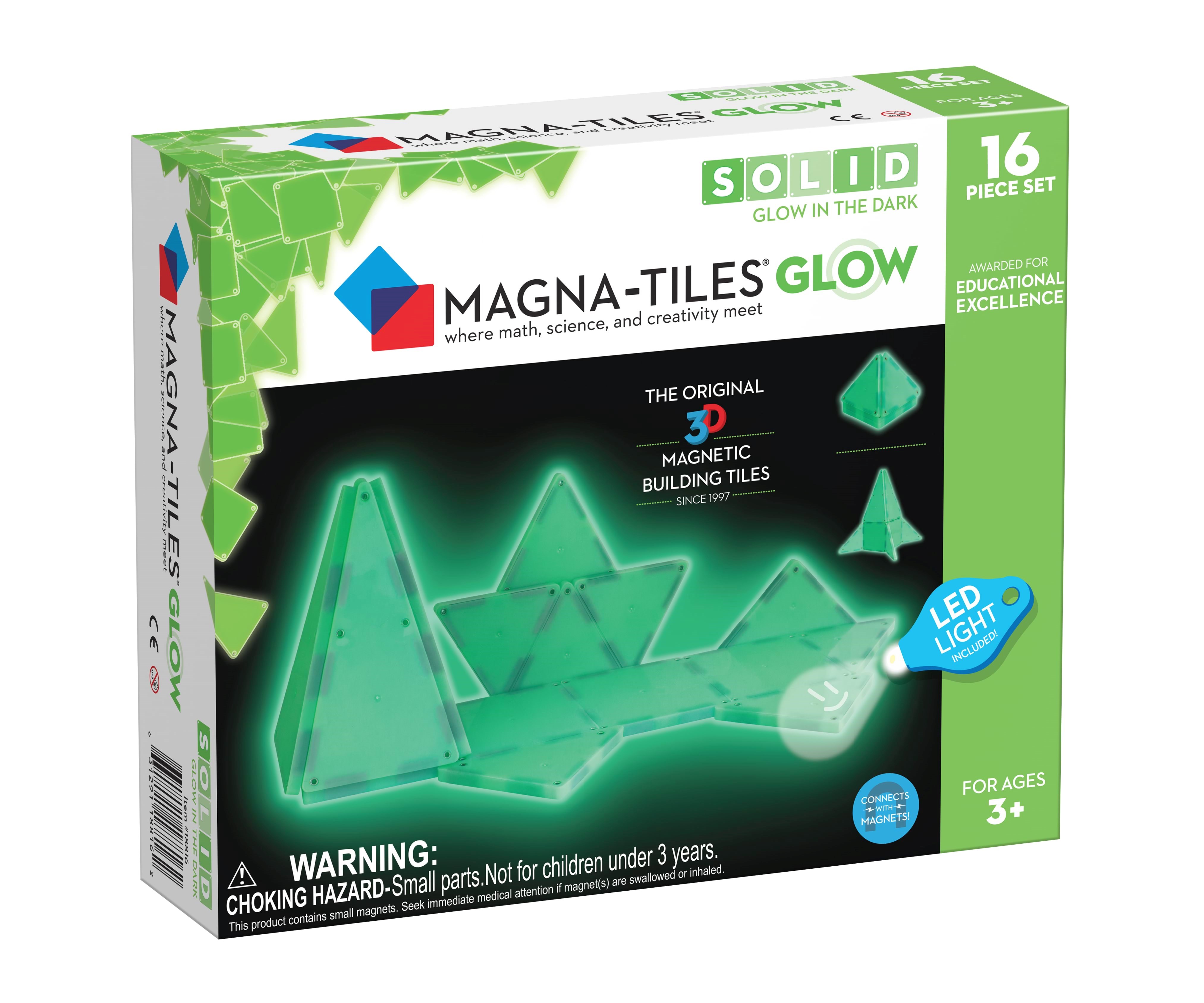 Magna-Tiles Glow 16 stk udvidelsessæt Konstruktionslegetøj 90215