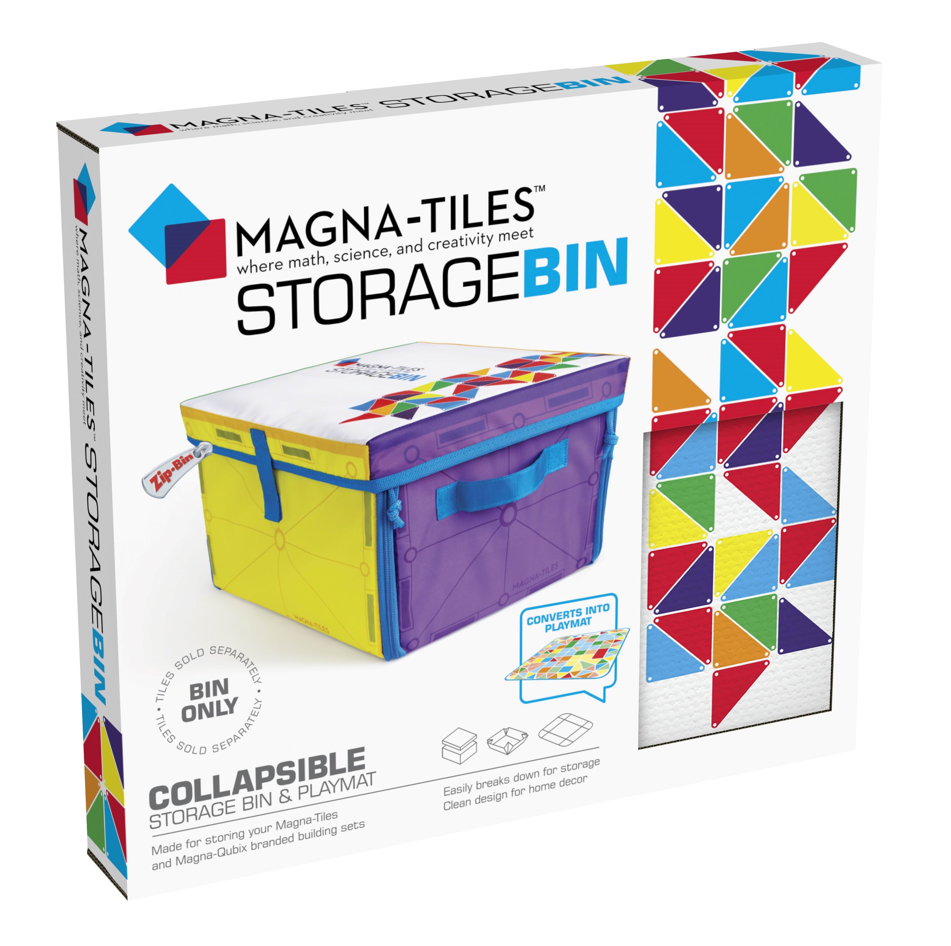 Magna-Tiles 2-i-1 Opbevaringsboks og interaktiv legemåtte Konstruktionslegetøj 90219