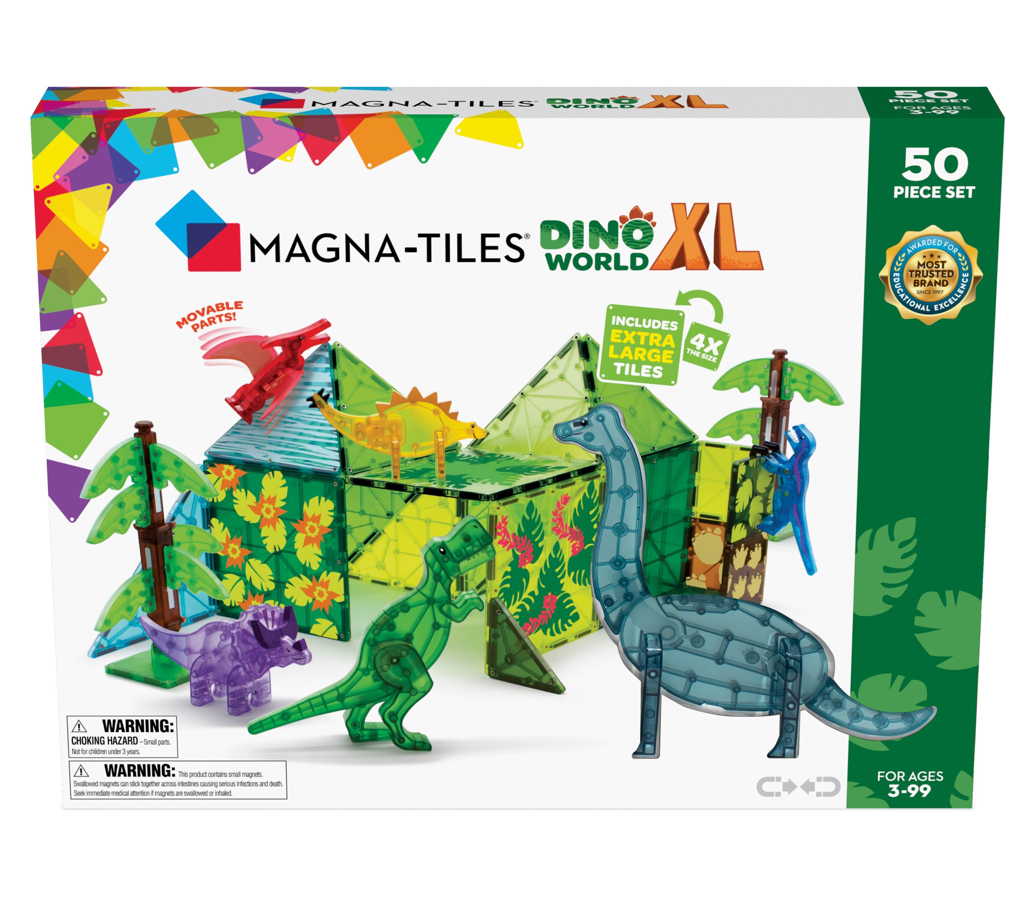 Magna-Tiles Dino Verden XL 50 dele Konstruktionslegetøj 90228