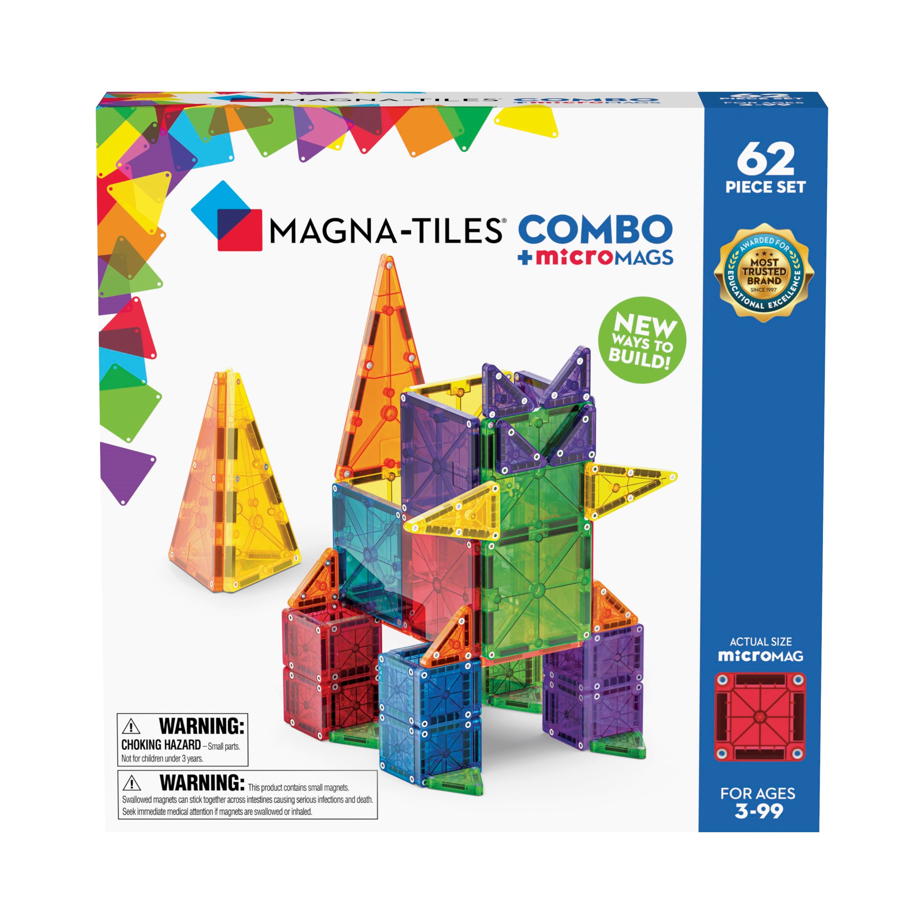 Magna-Tiles MicroMAGS Kombi 62 stk Konstruktionslegetøj 90294