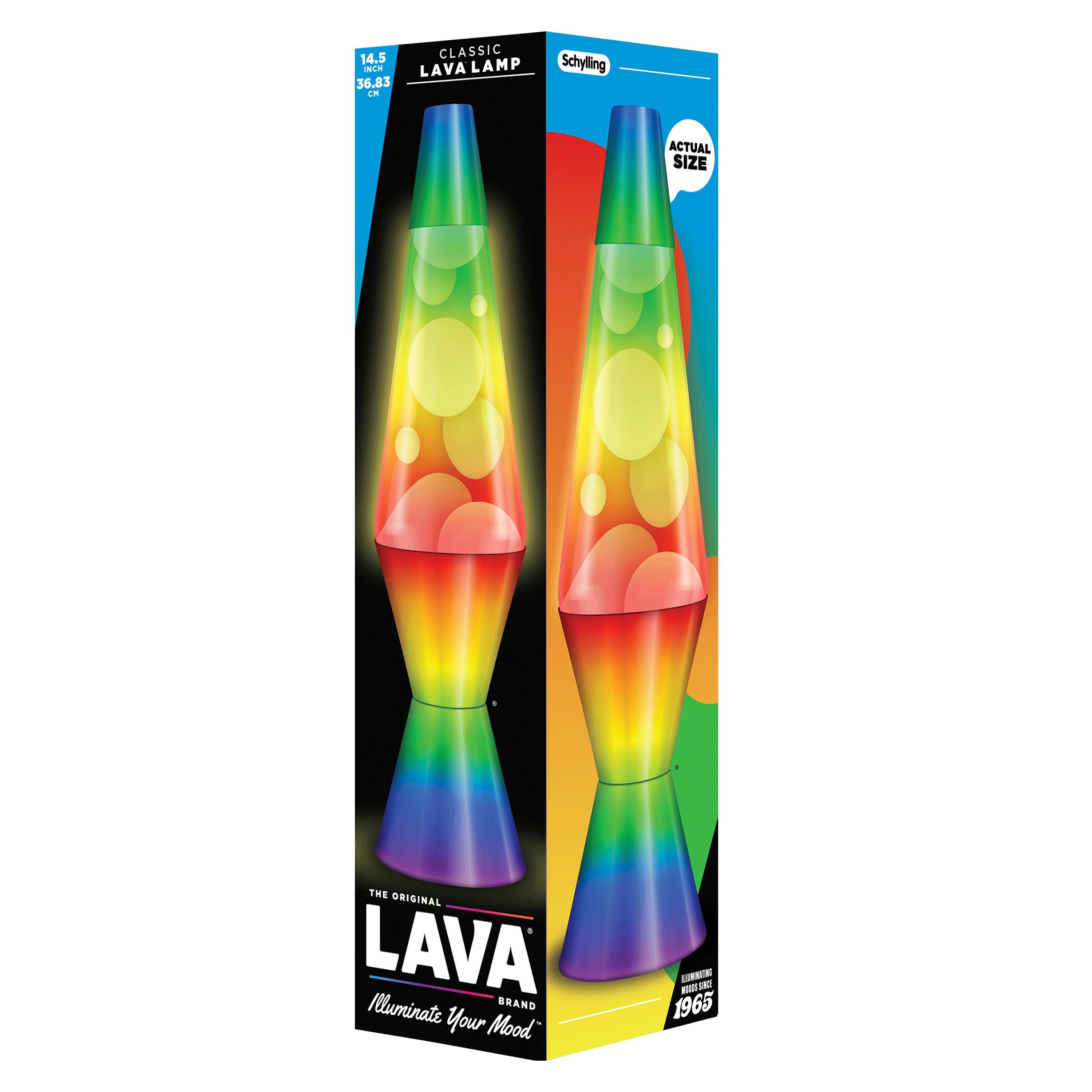 Lava Lamp 37cm White/Tri-colour Rainbow Base Børnelampe 605907
