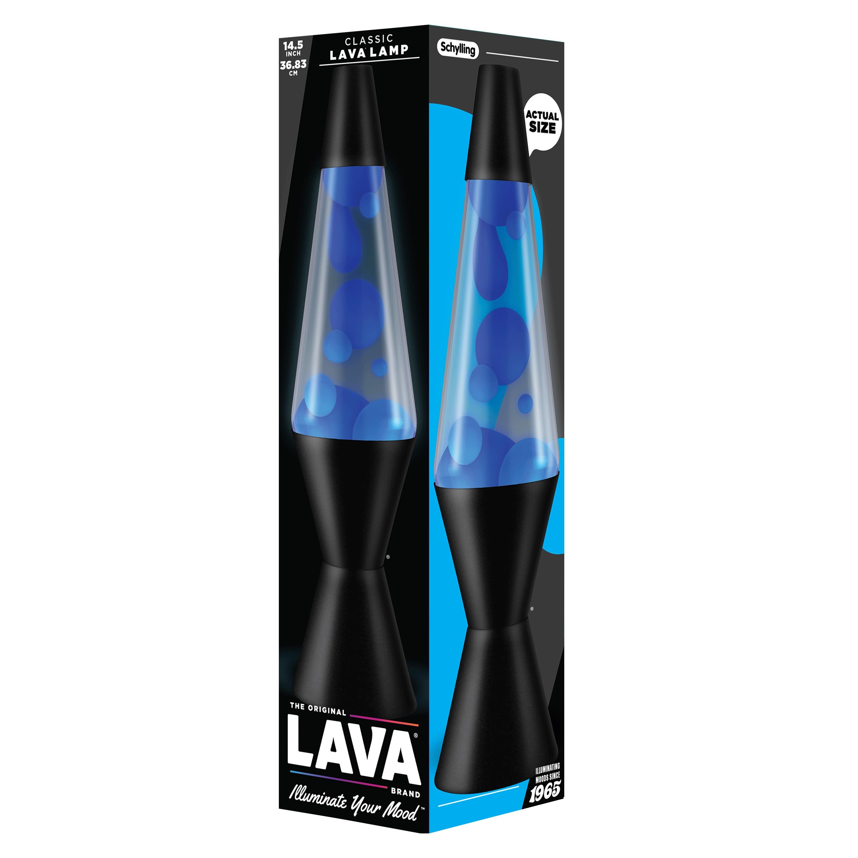 Lava Lamp Neon 37cm Blue/Clear Black Base Børnelampe 605904