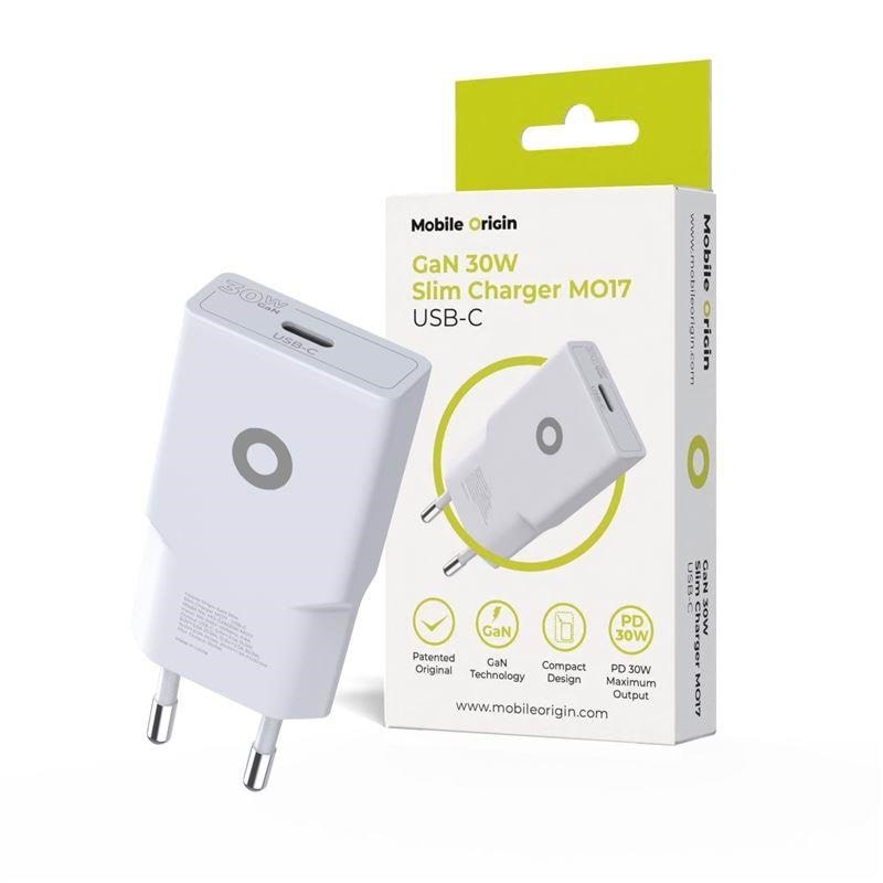 Mobile Origin GaN 30W Slim Charger TÜV - MO17 - USB-C Mobil Oplader MO-GAN30W-MO17