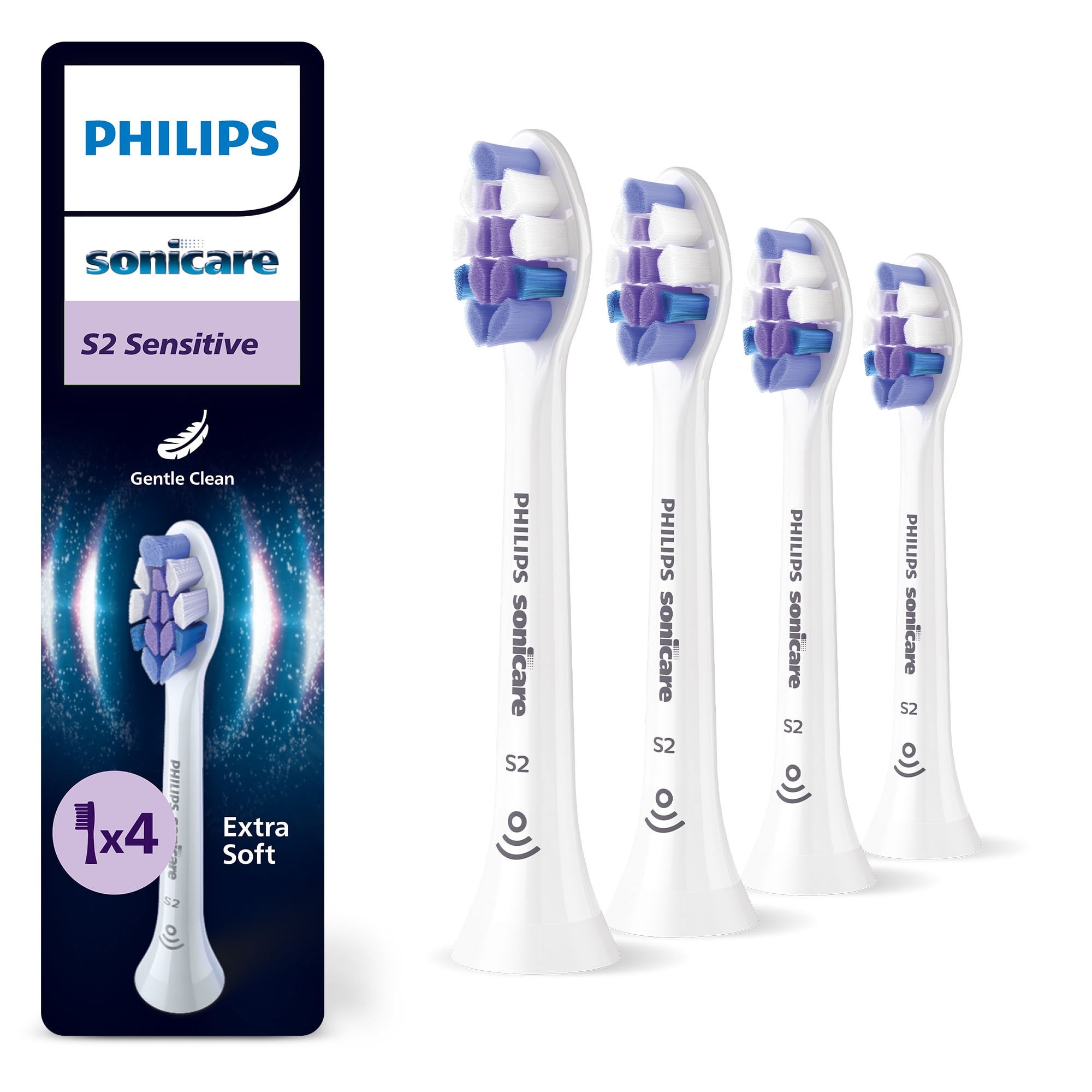 Philips Tandbørstehoveder Sonicare S2 Sensitive - white - 4 pcs El Tandbørste HX6054/87