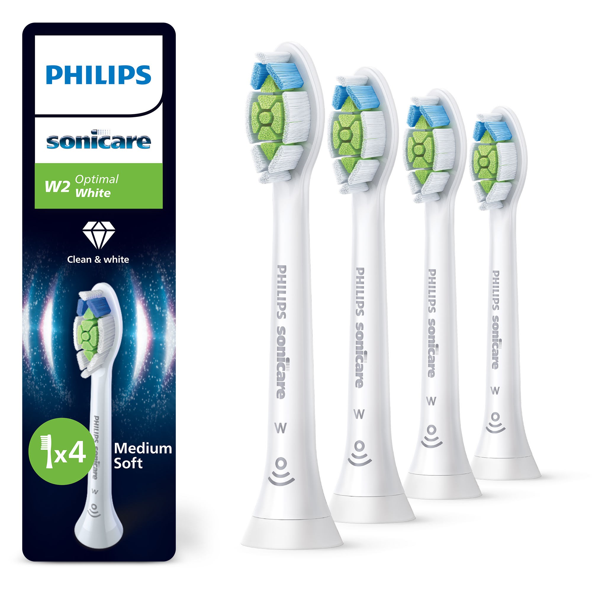 Philips Tandbørstehoveder Sonicare Optimal White - 4 pcs El Tandbørste Hvid HX6064/87