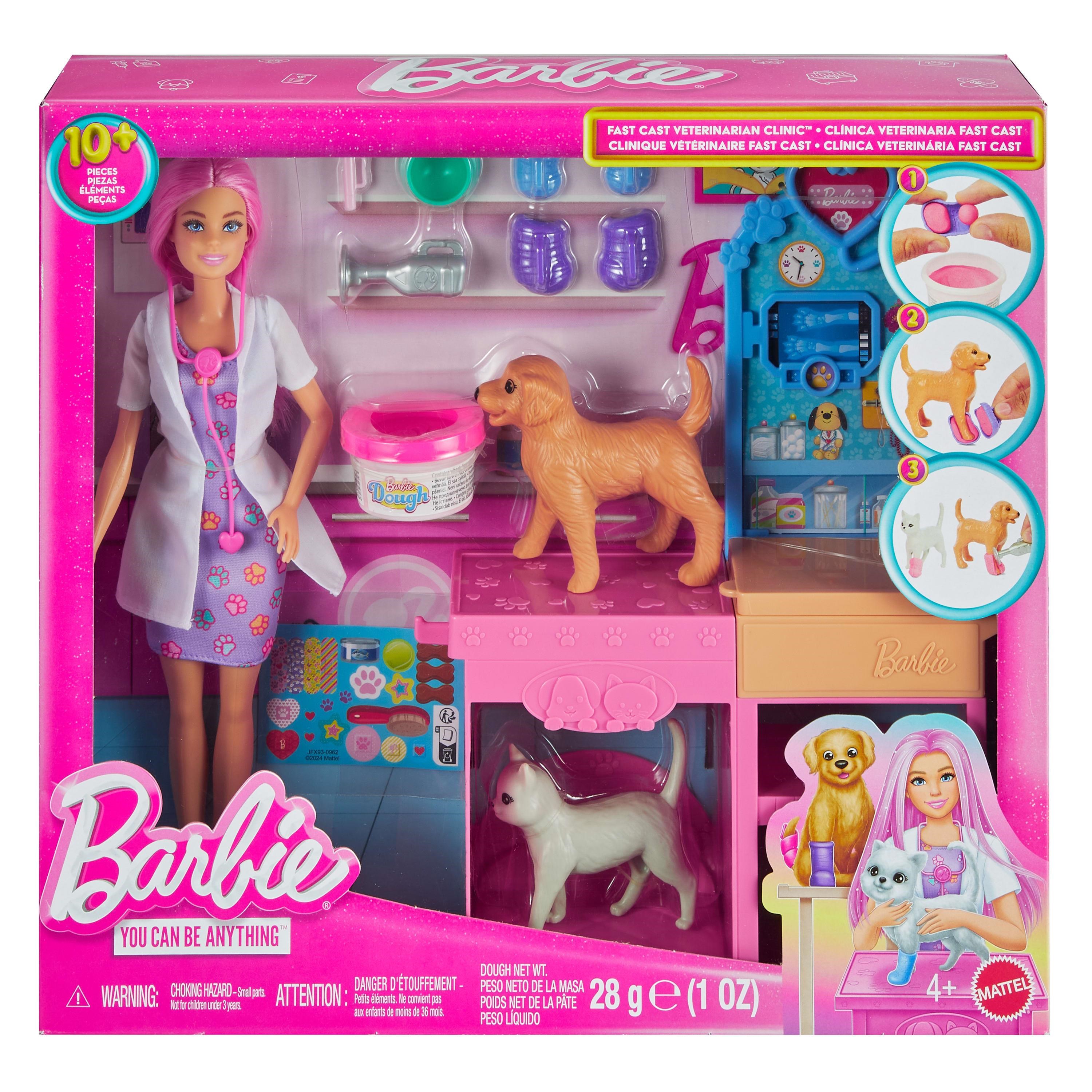 Barbie Fast Cast Dyrlægeklinik til Kæledyr Dukker Og Dukketilbehoer JFX93
