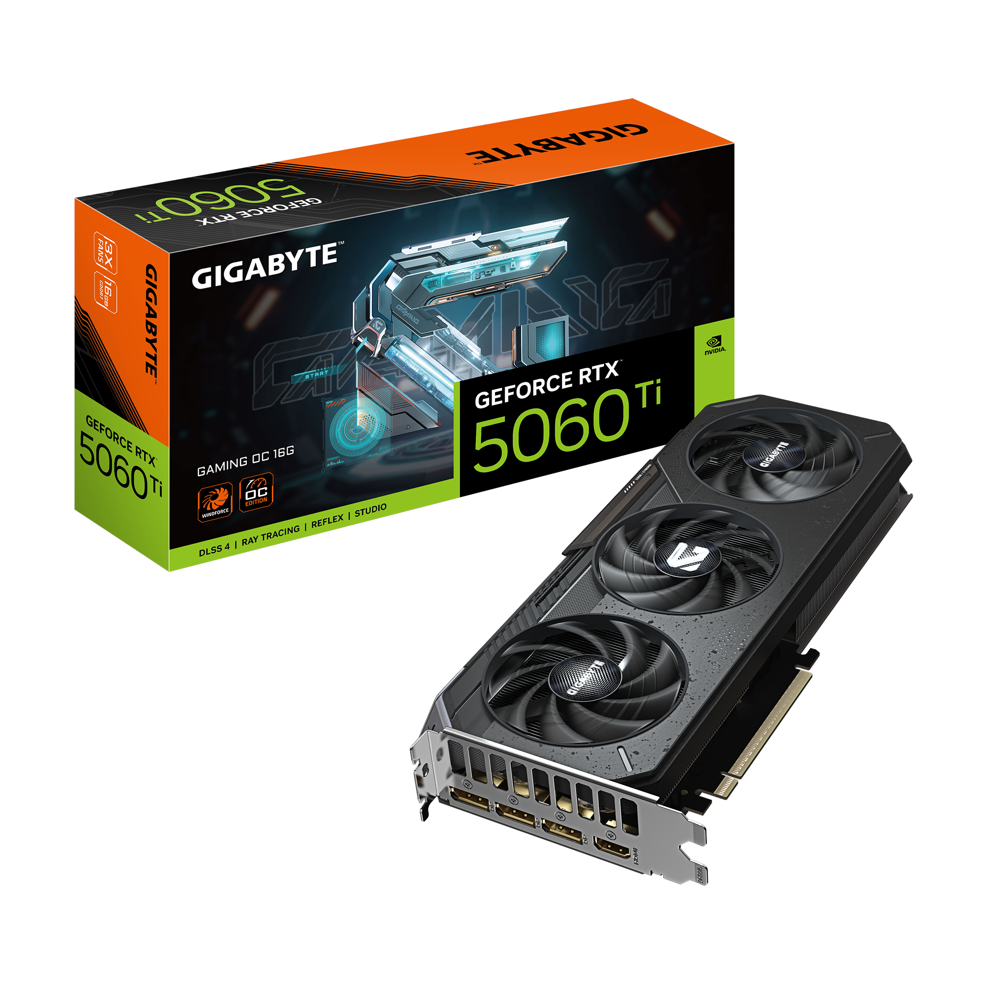 GIGABYTE GeForce RTX 5060 Ti GAMING OC - 16GB GDDR7 RAM - Grafikkort Grafikkort Sort GV-N506TGAMING OC-16GD