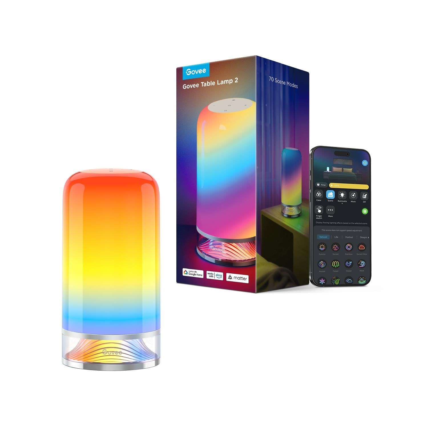 Govee H6022 - Table Lamp - LED - 20W - RGBICWW - 2700/4000/6500K Smart Home H60223D1