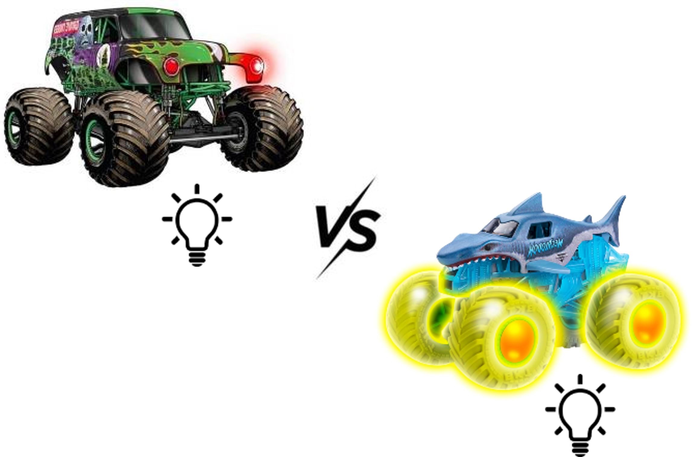 Monster Jam 1:43 Glowing Light 2 Pack Legetøjsbil 6071482