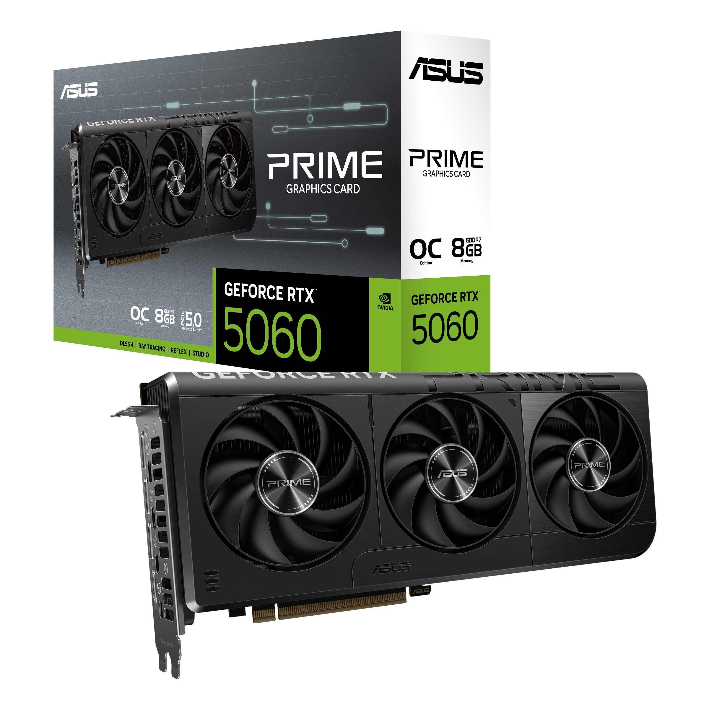 ASUS GeForce RTX 5060 Prime OC - 8GB GDDR7 RAM - Grafikkort Grafikkort Sort 90YV0N10-M0NA00