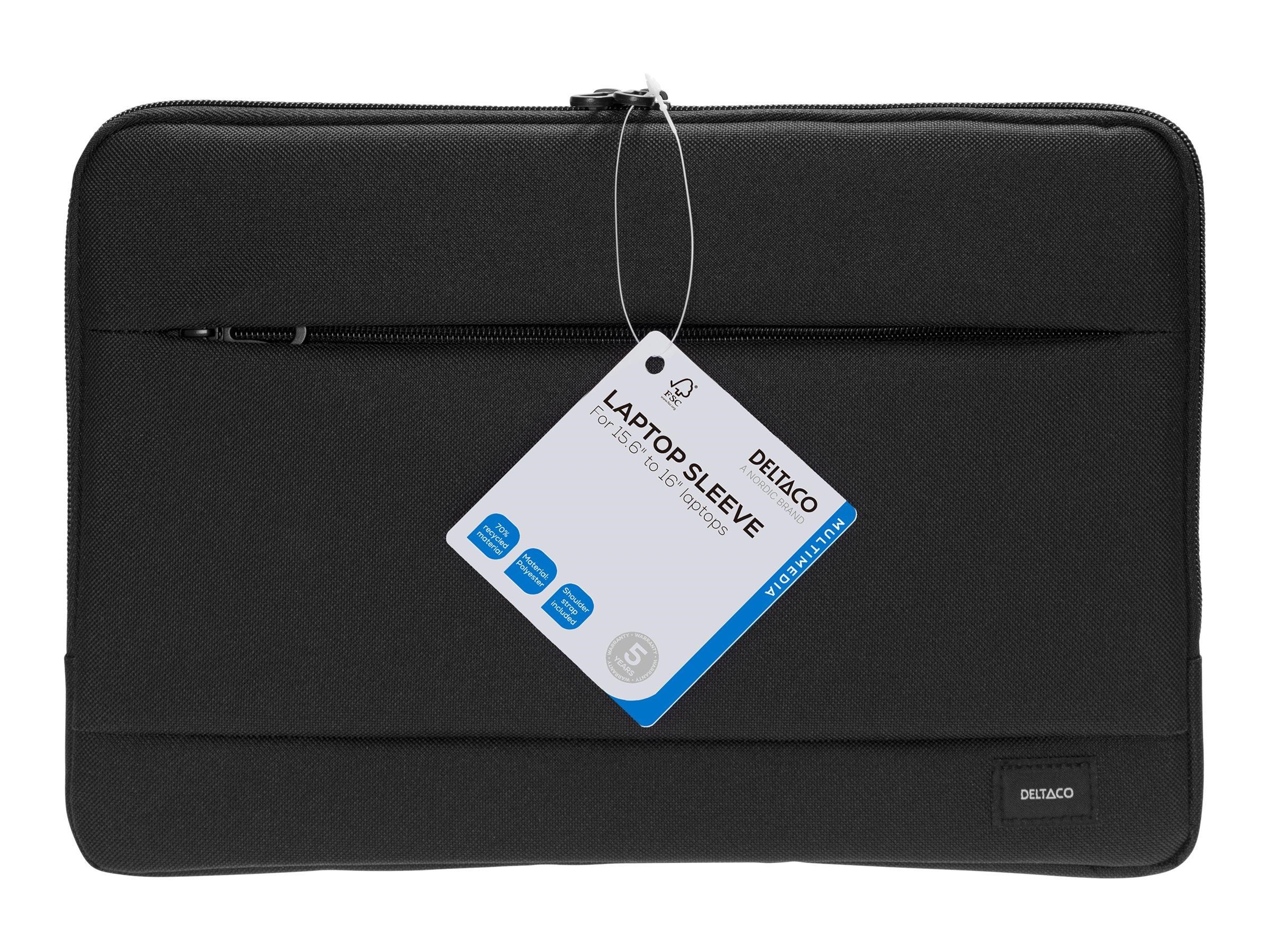 Deltaco Recycled - 15.6" - Sleeve Taske Sort NV-804-R