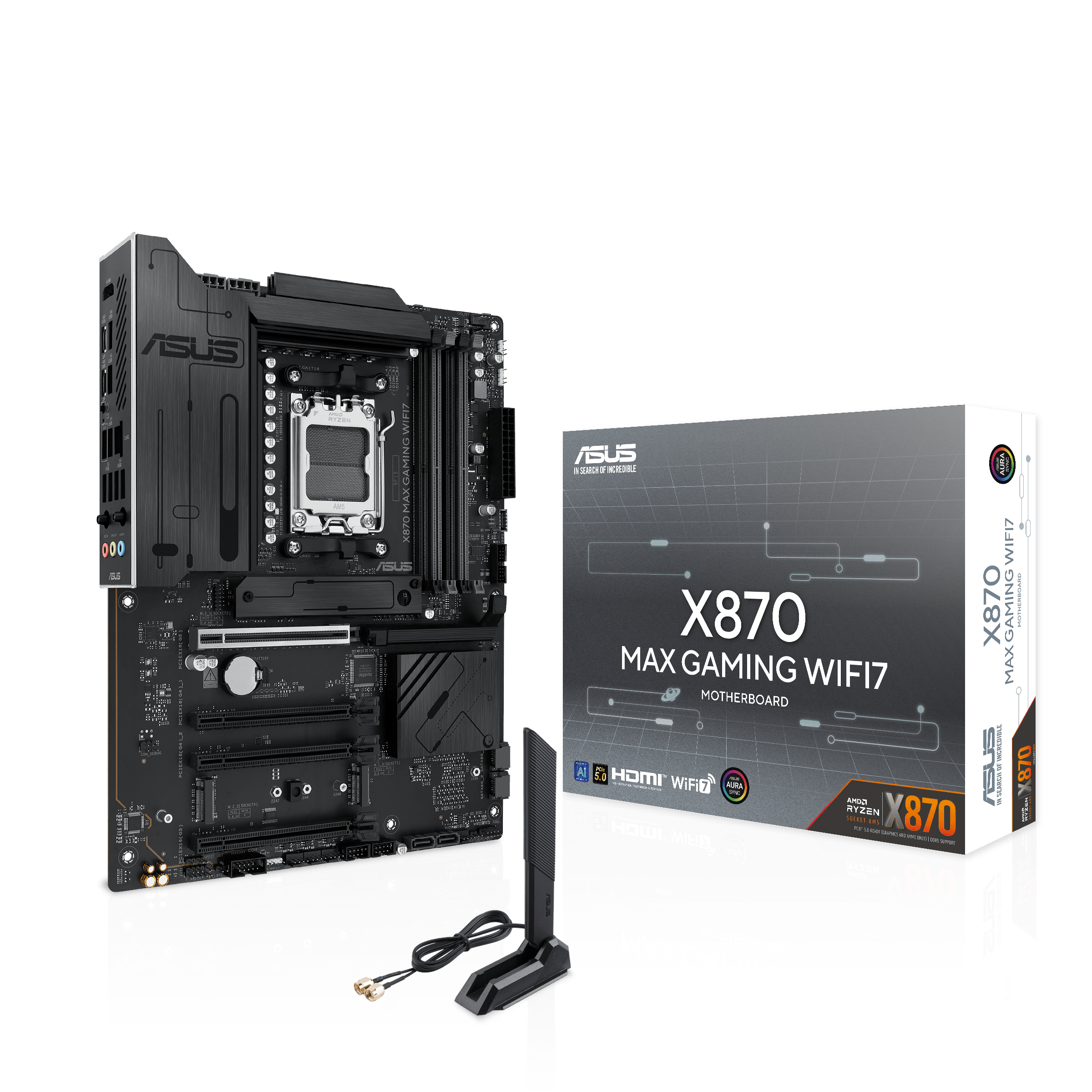 ASUS X870 MAX GAMING WIFI7 Bundkort - AMD X870 - AMD AM5 - DDR5 RAM - ATX