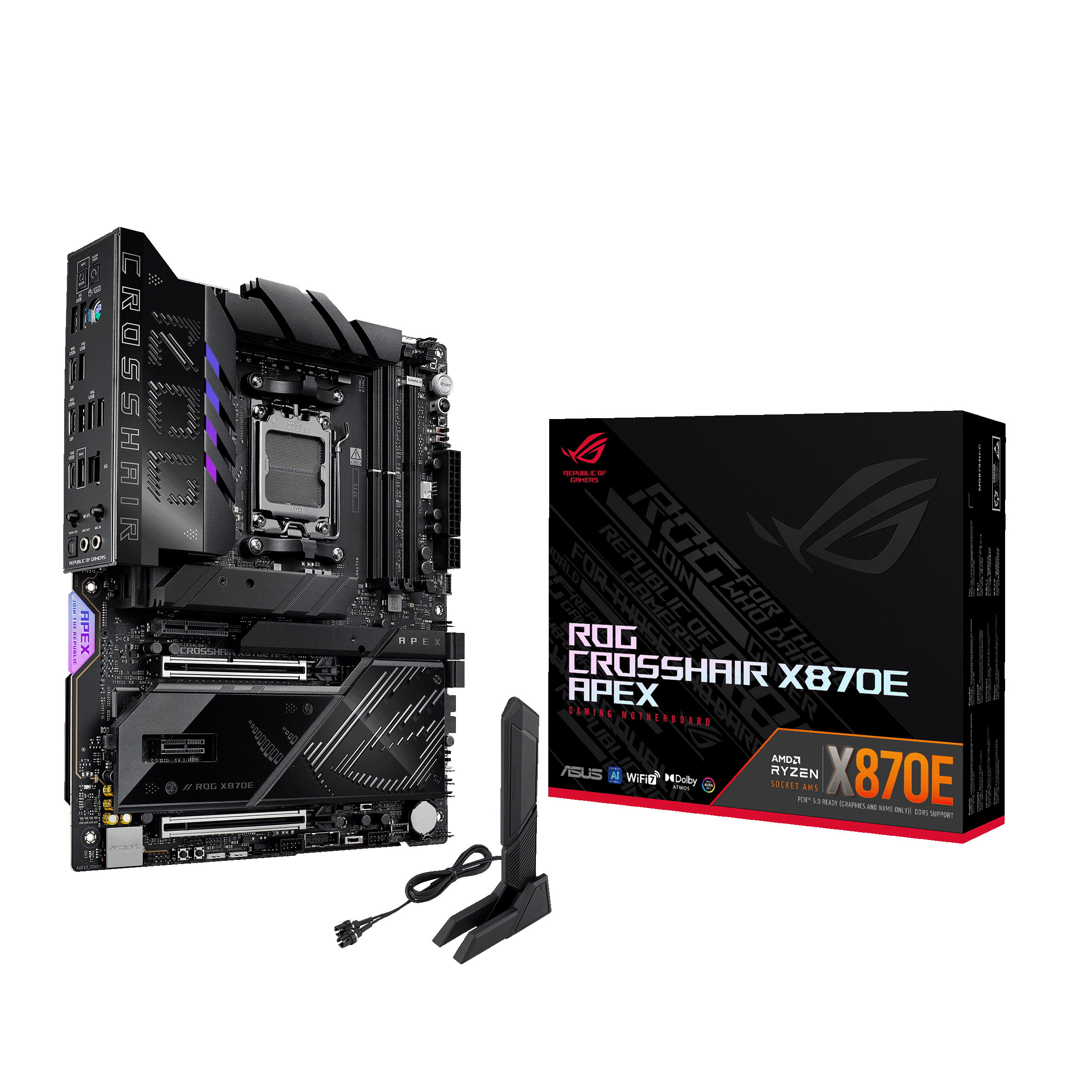 ASUS ROG CROSSHAIR X870E APEX Bundkort - AMD X870E - AMD AM5 - DDR5 RAM - ATX