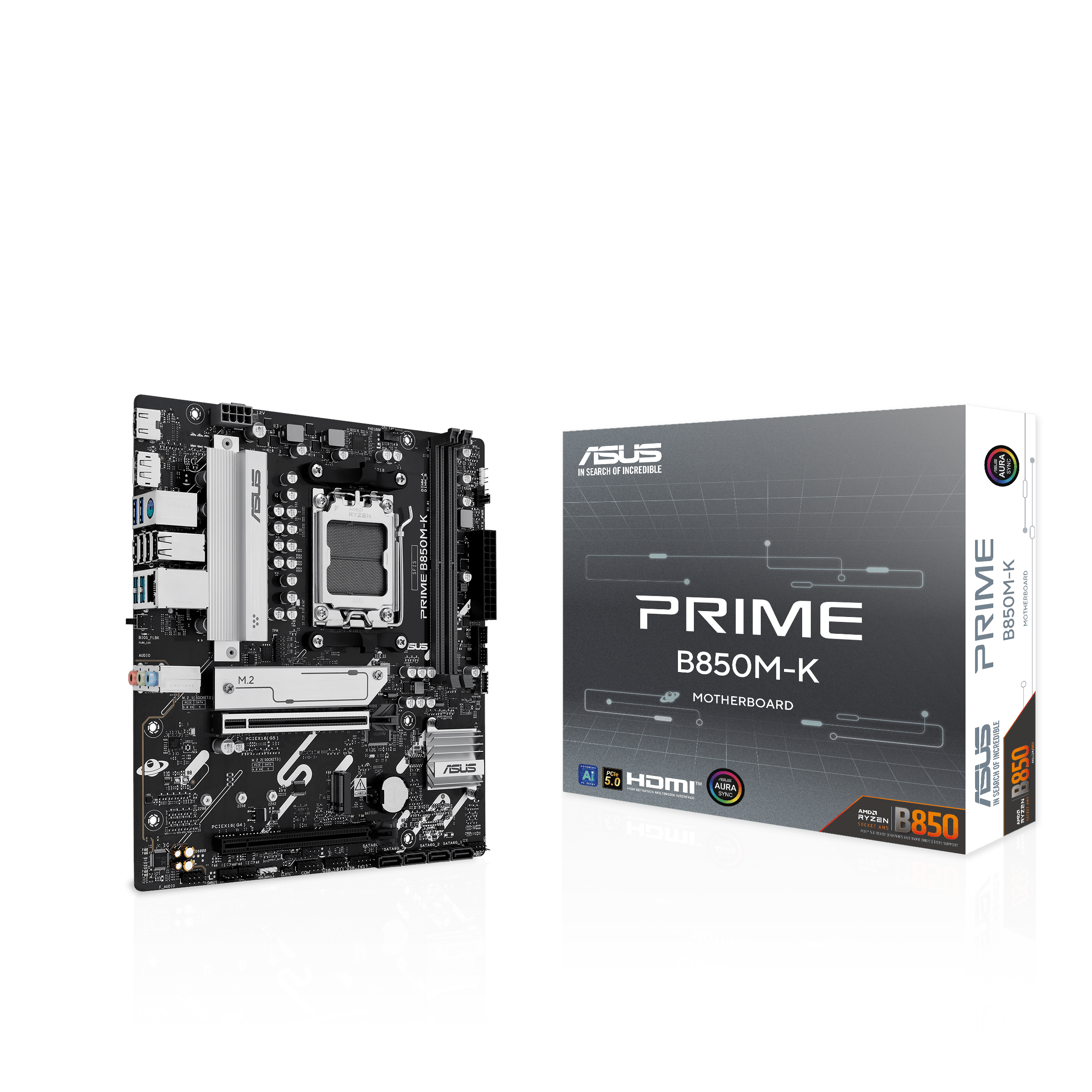 ASUS PRIME B850M-K Bundkort - AMD B850 - AMD AM5 - DDR5 RAM - Micro-ATX Bundkort 90MB1LV0-M0EAY0