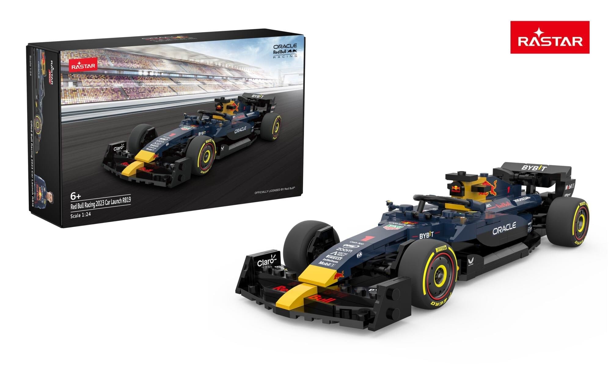 RASTAR 1: 24 Red Bull F1 RB19 Bricks Mørkeblå Fjernstyret Bil 92500-B