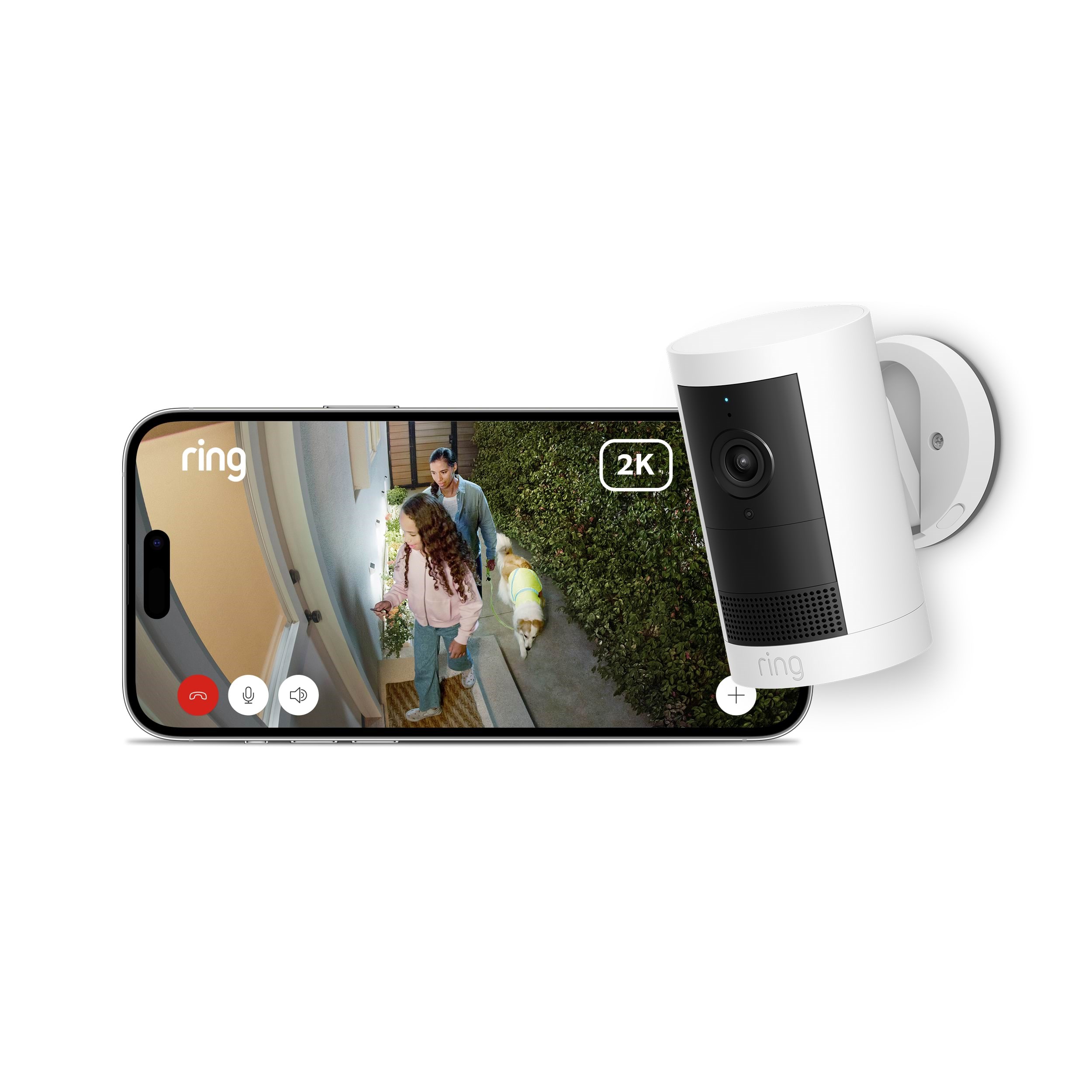 Ring Outdoor Cam Plus Battery - Retinal 2K - White Smart Home B0D23Y1N3Y