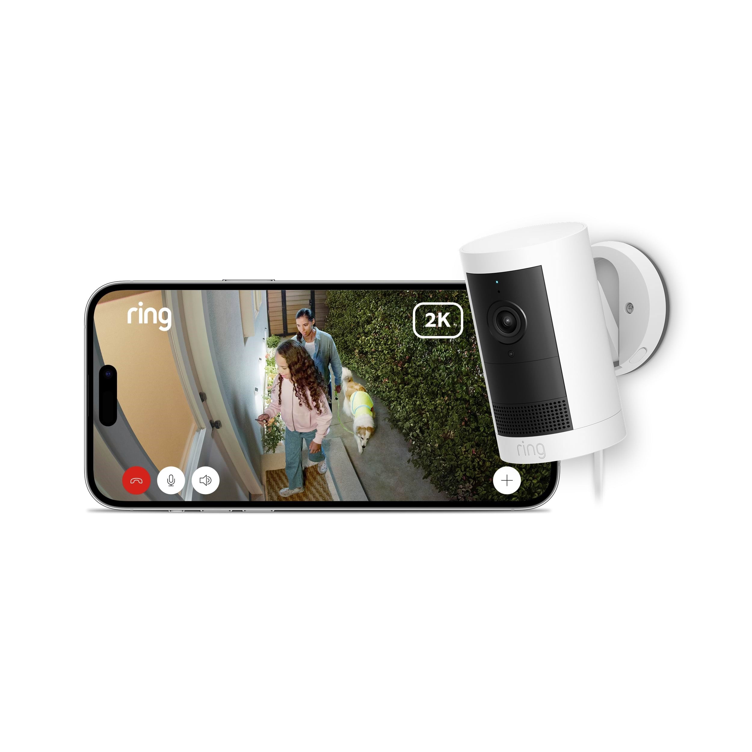 Ring Outdoor Cam Plus Plug-in Retinal 2K - White Smart Home B0D23VW9VB